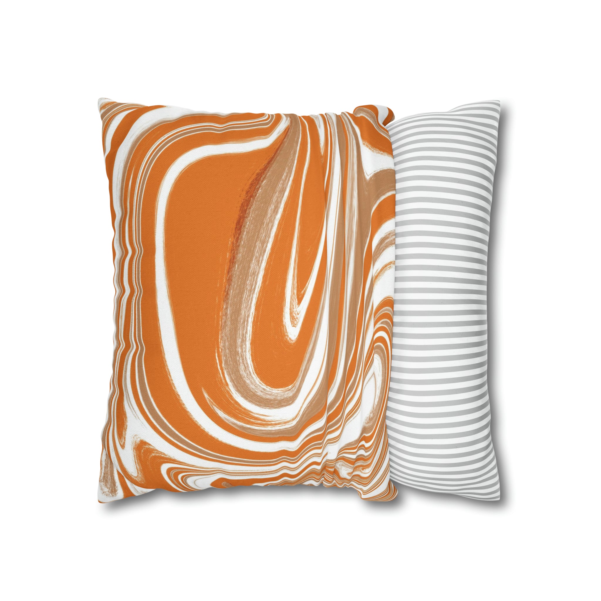 Abstract Pillow Cover | Orange Beige White Retro