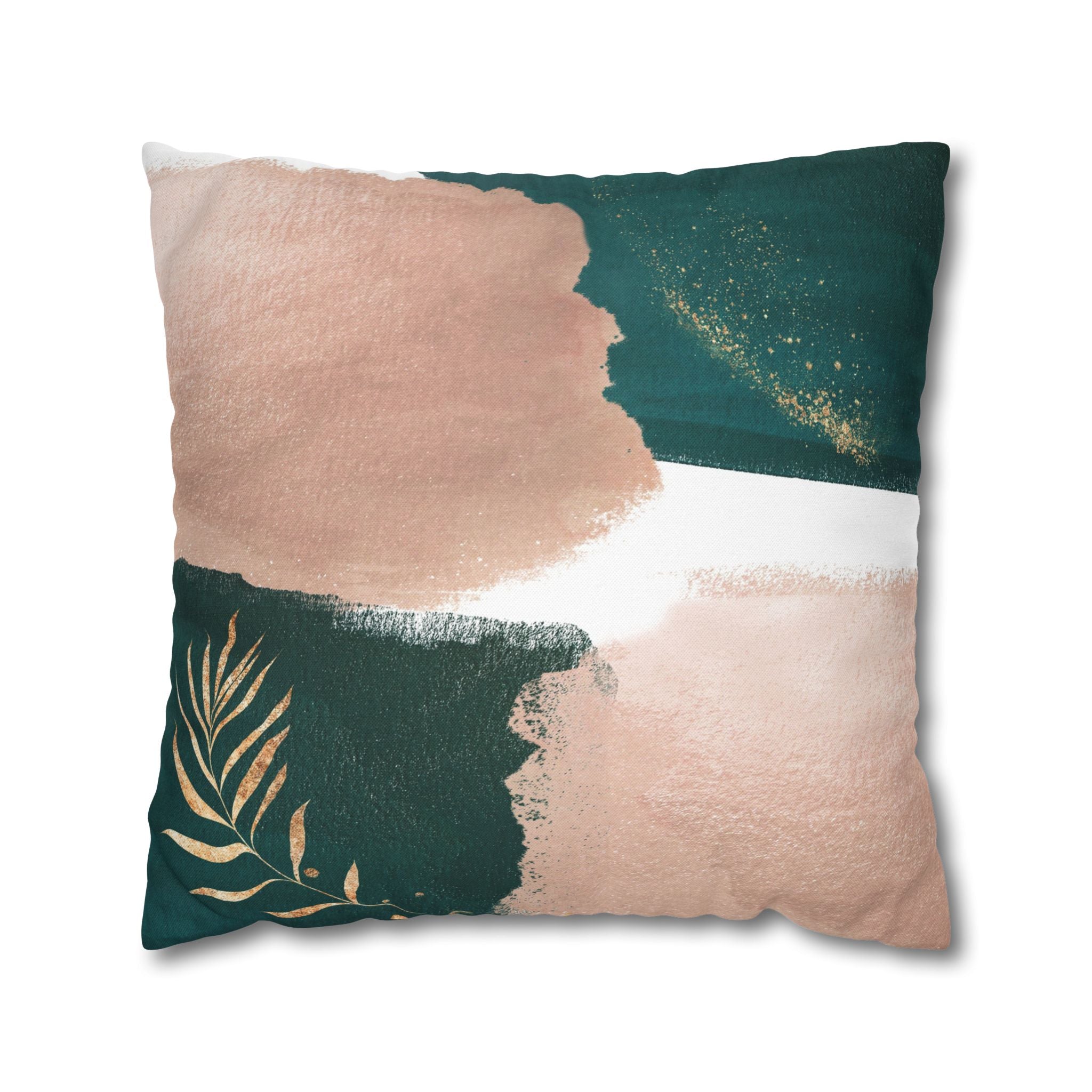 Abstract Throw Pillow Cover, Forest Green Modern Organic Decor Cushion
