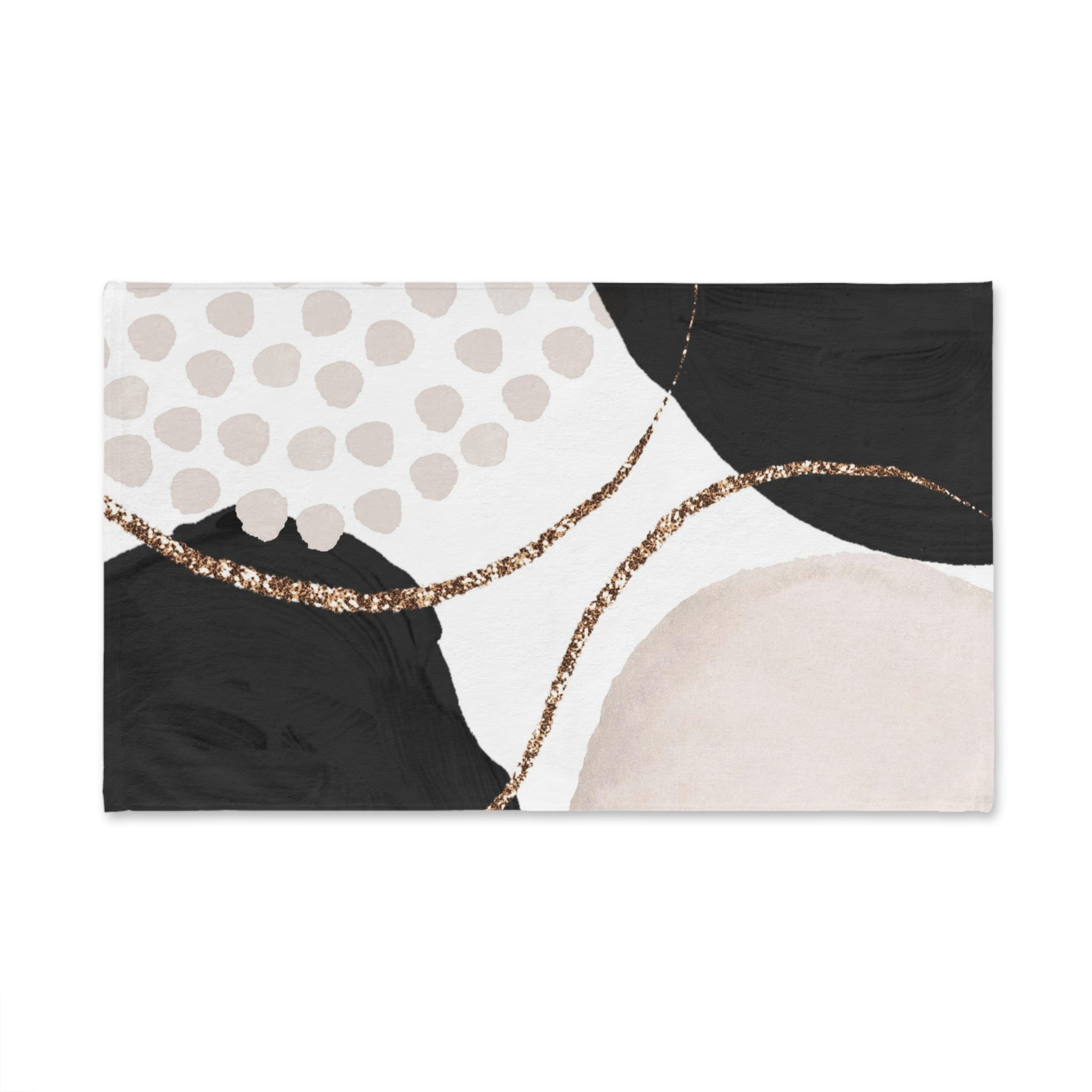 Abstract Kitchen, Bath Hand Towel | Black White Ivory