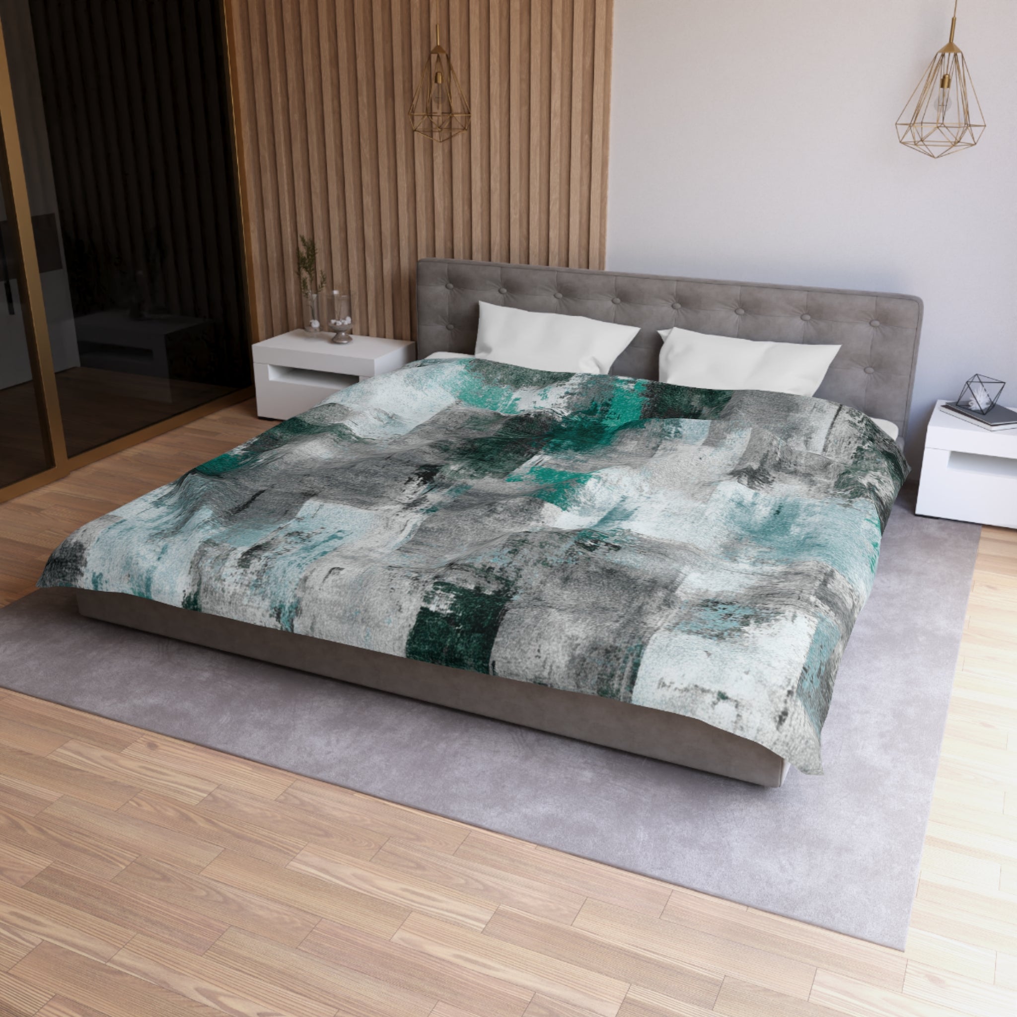 Ombre Duvet, Pillow Cover | Grey Green Bedroom Decor