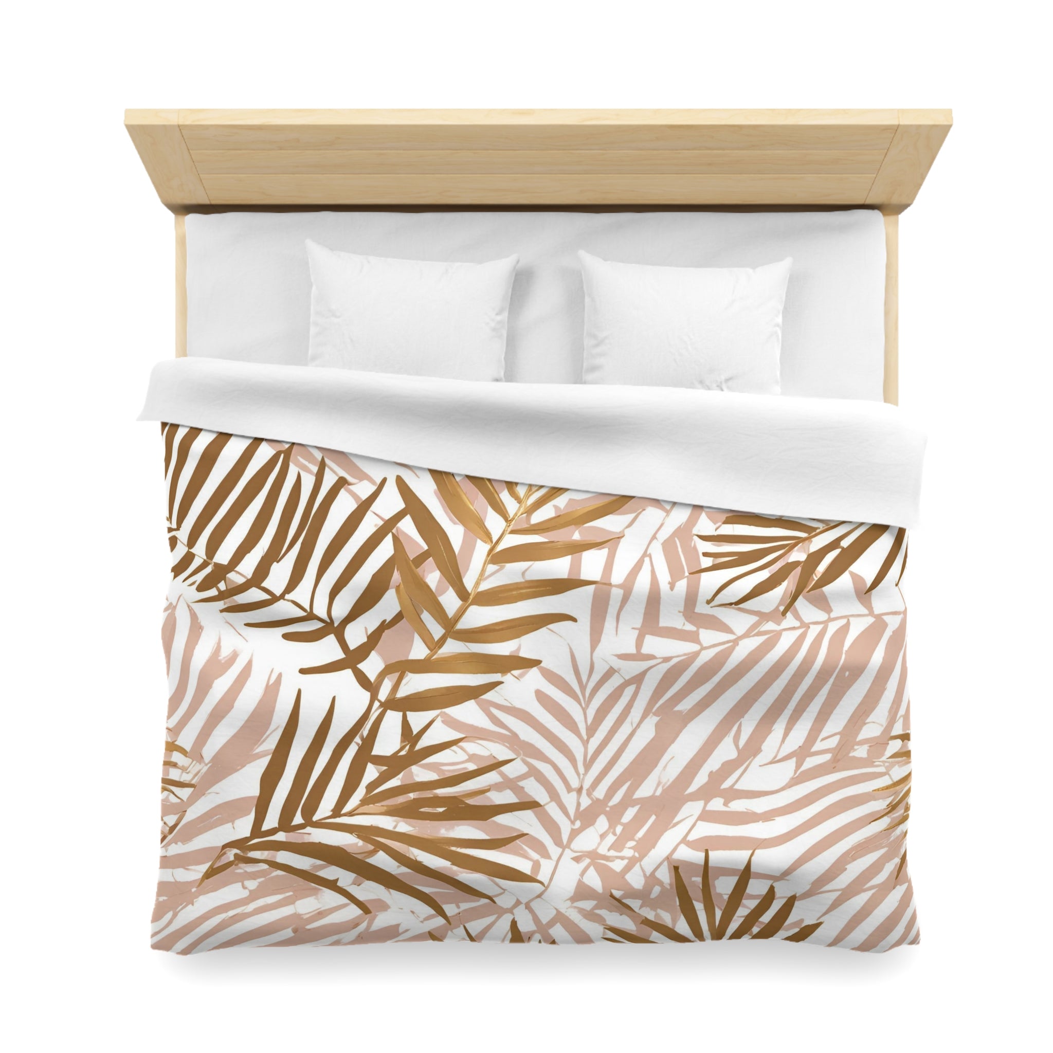 Floral Cotton Duvet, Pillow Cover | Nature Blush Leaves Bedroom Decor