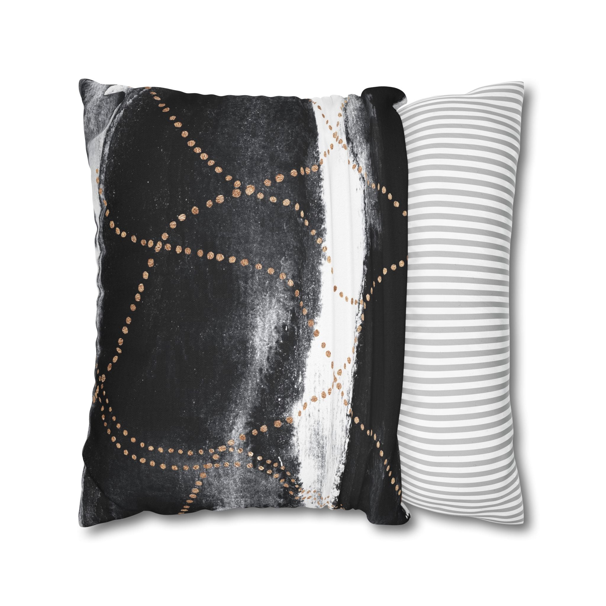 Abstract Throw Pillow Cover, Black White Modern Organic Decor Cushion