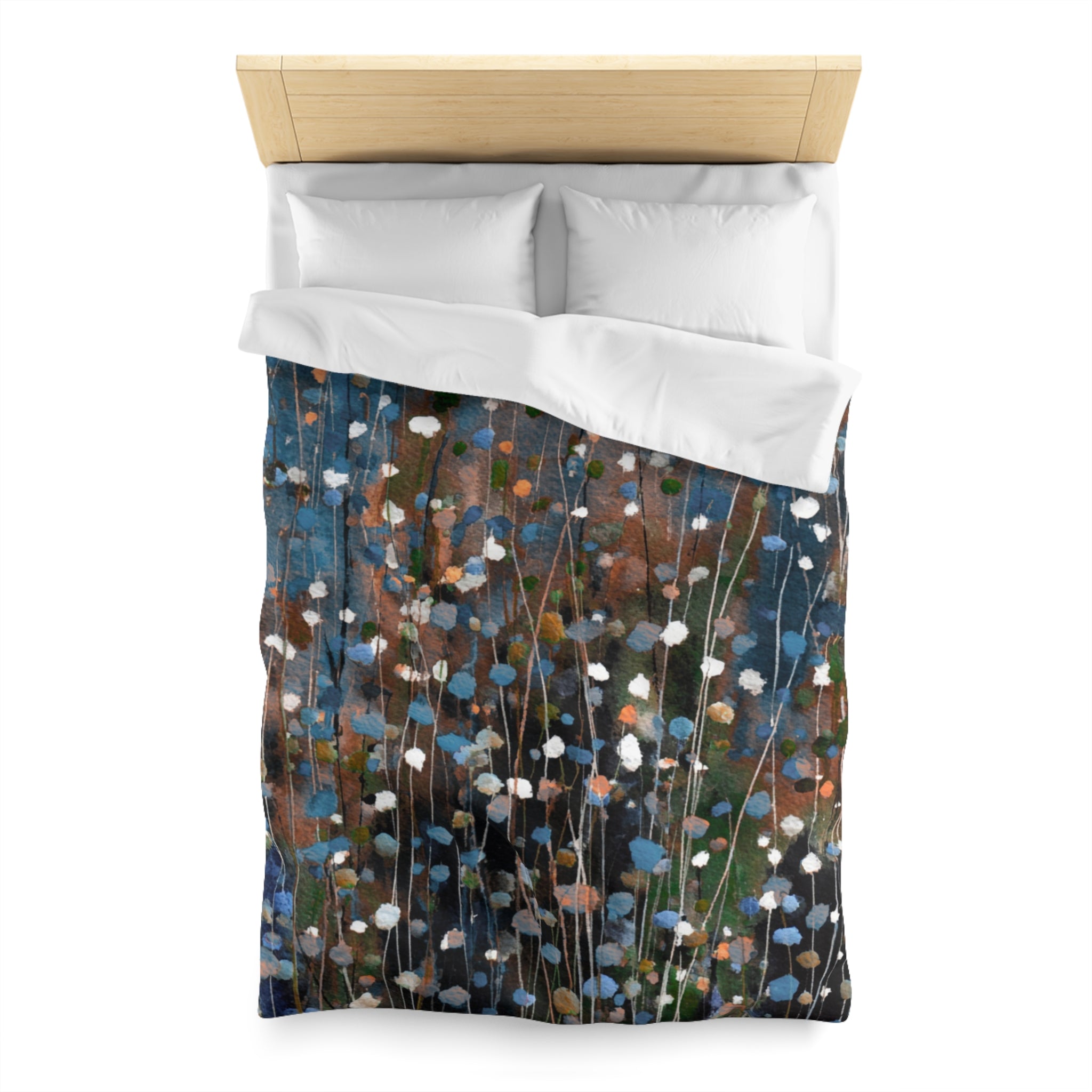Floral Duvet, Pillow Cover | Grey Blue Bedroom Decor