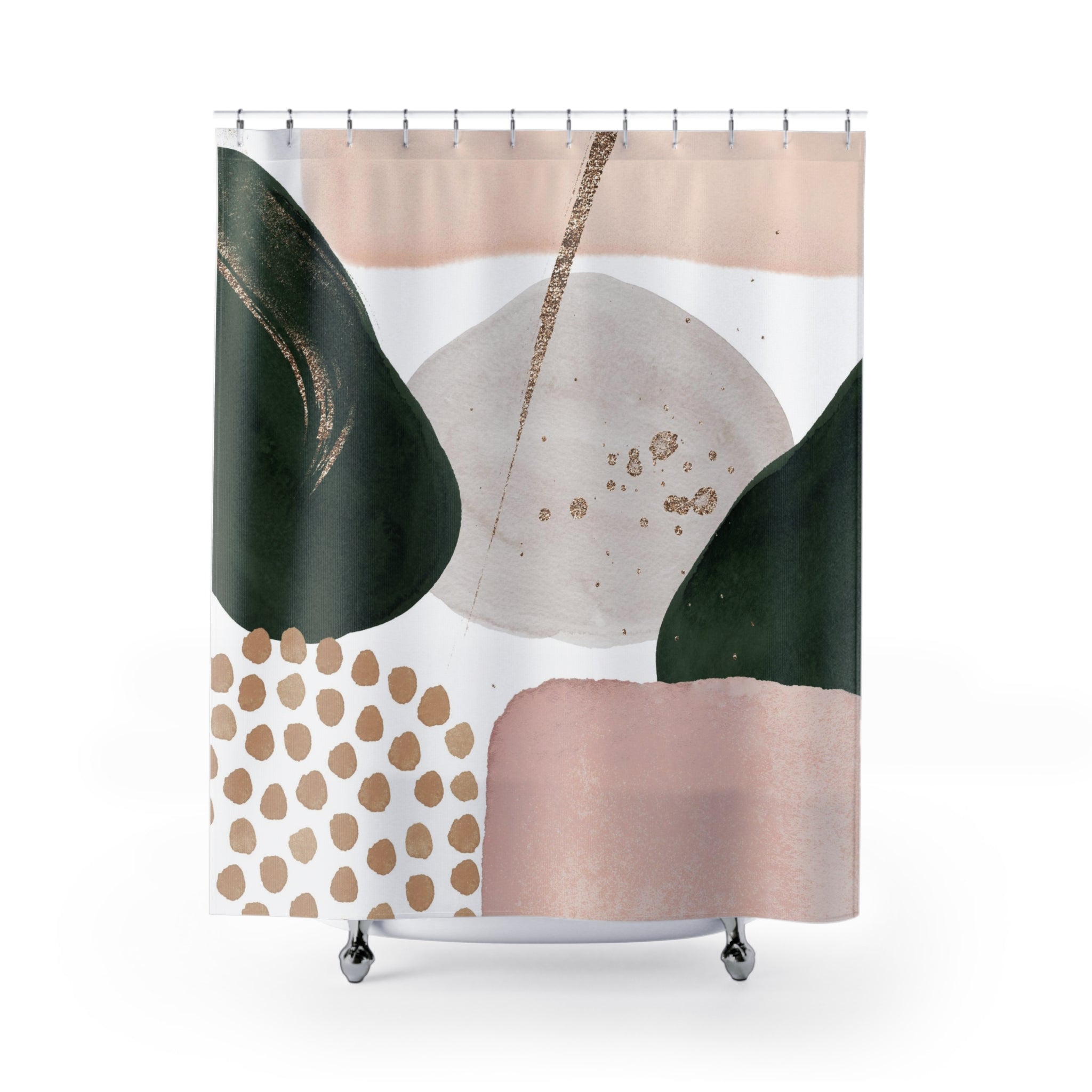 modern boho fabric shower curtain