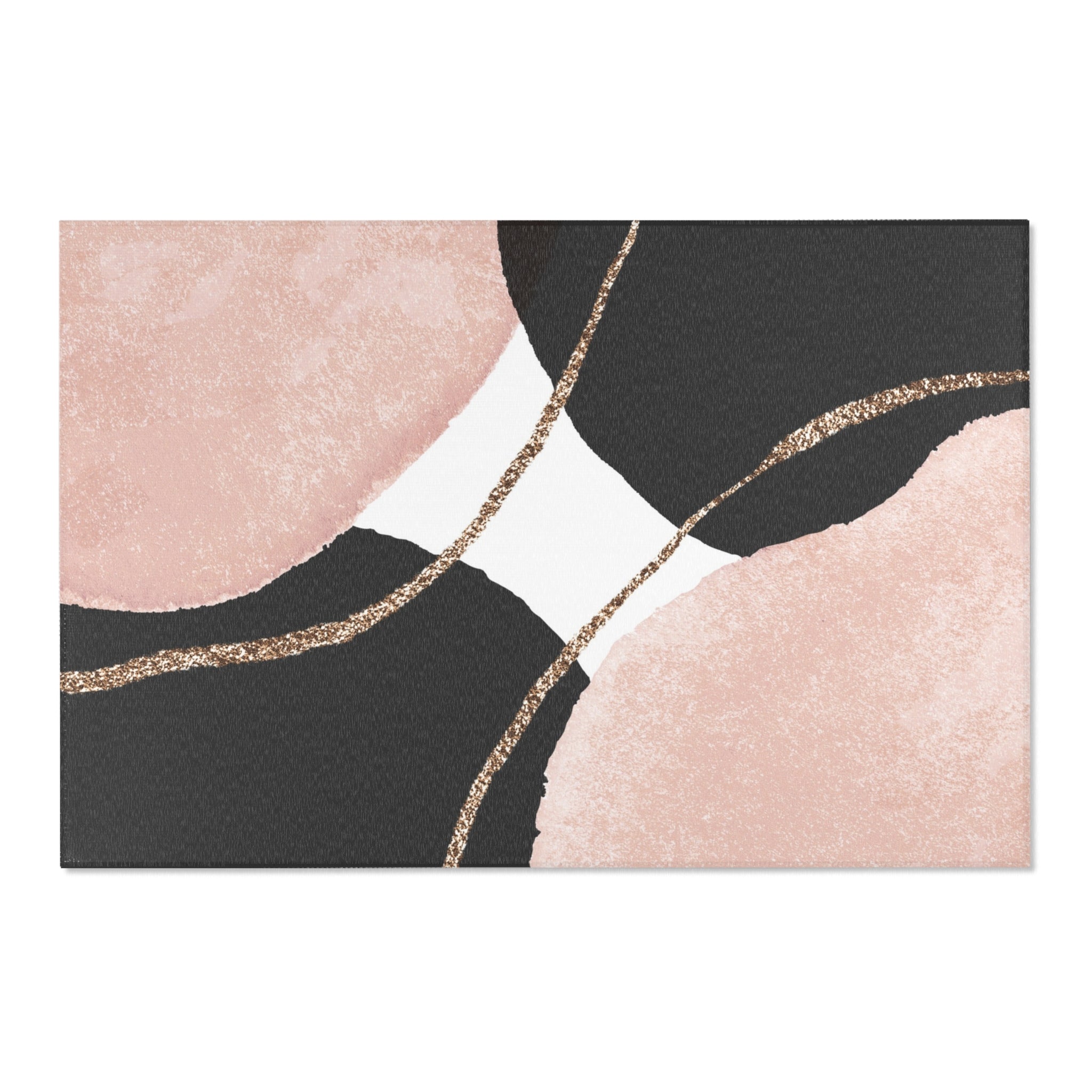 Abstract Area Rug | Blush Pink Black