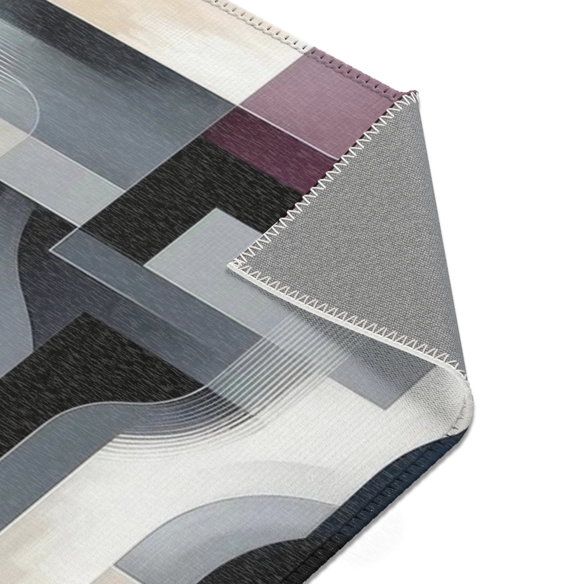 Modern Area Rug | Abstract Geometric Grey Purple Beige