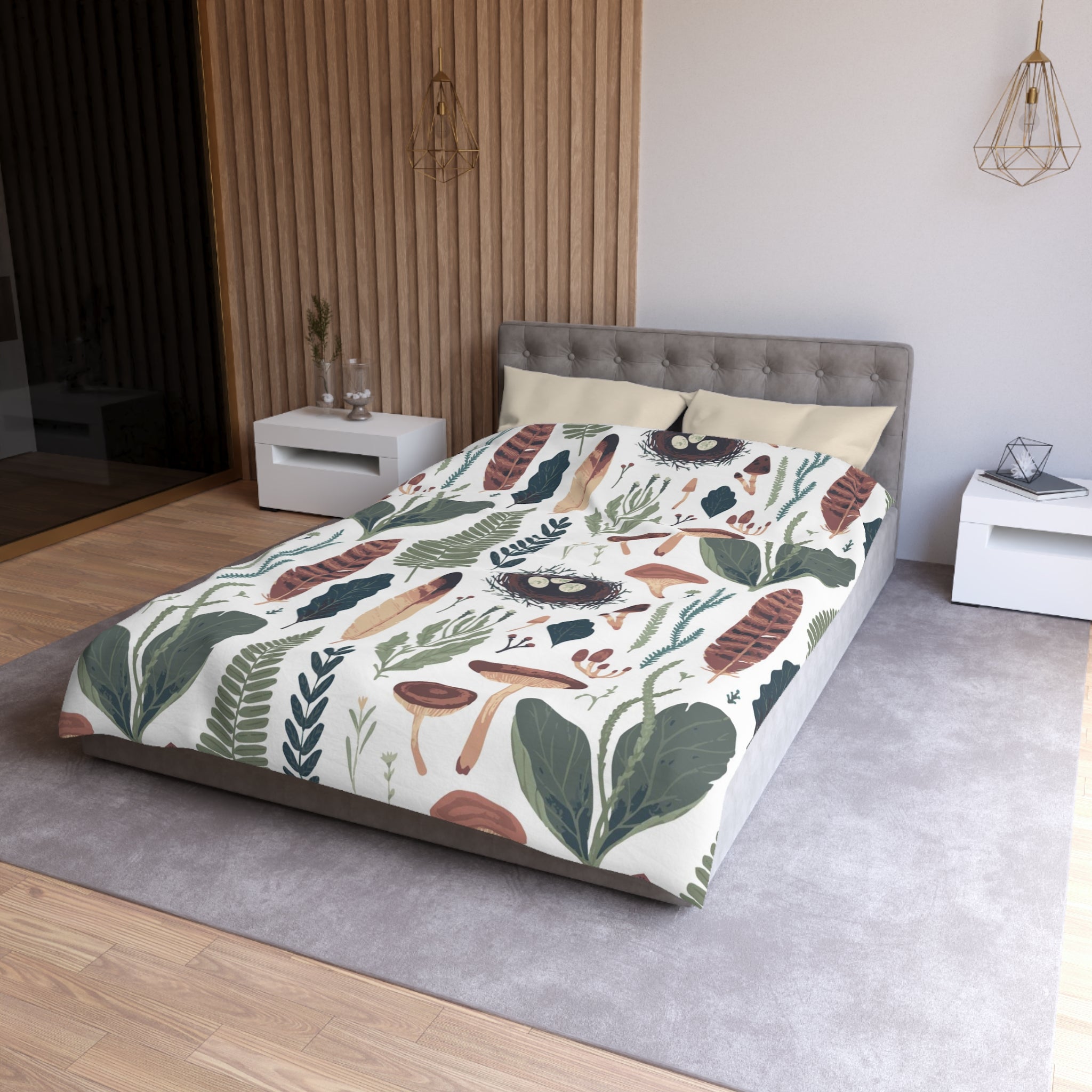 Floral Duvet, Pillow Cover | Sage Green Forest Bedroom Decor