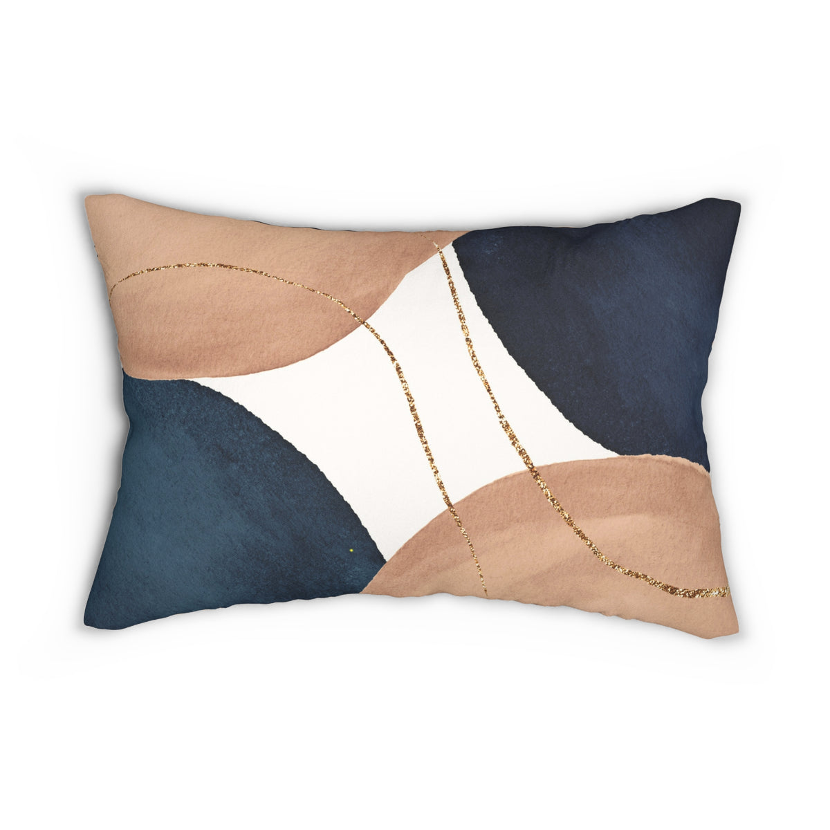 Navy and Sand Mid Century Modern Lumbar Pillow