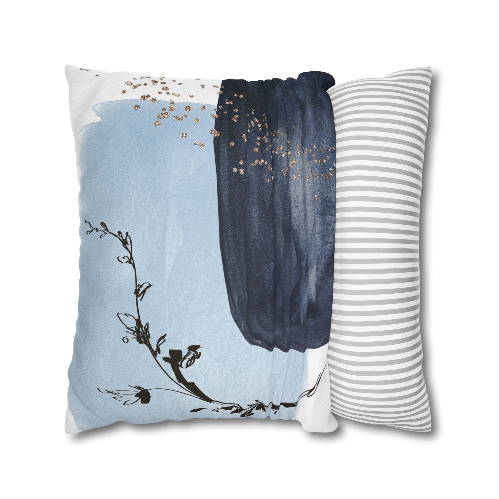 Blue Throw Pillow Cover, Modern Organic Decor, Couch Cushion