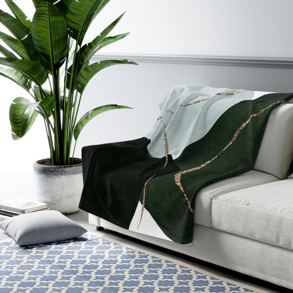 Comfy Blanket | Dark Green, Light Blue