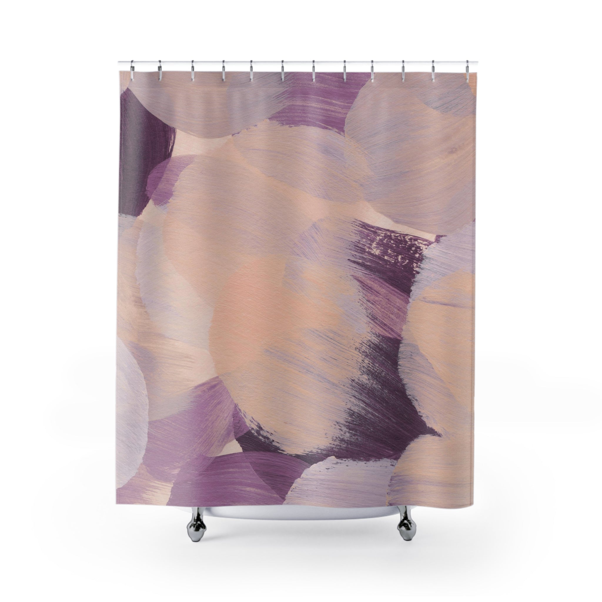 Abstract Shower Curtain | Purple Beige