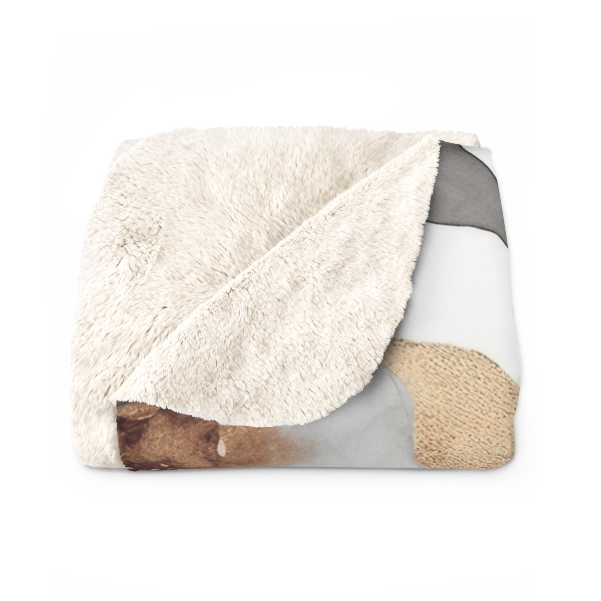 Abstract Floral Throw Blanket | Black White Beige Watercolor