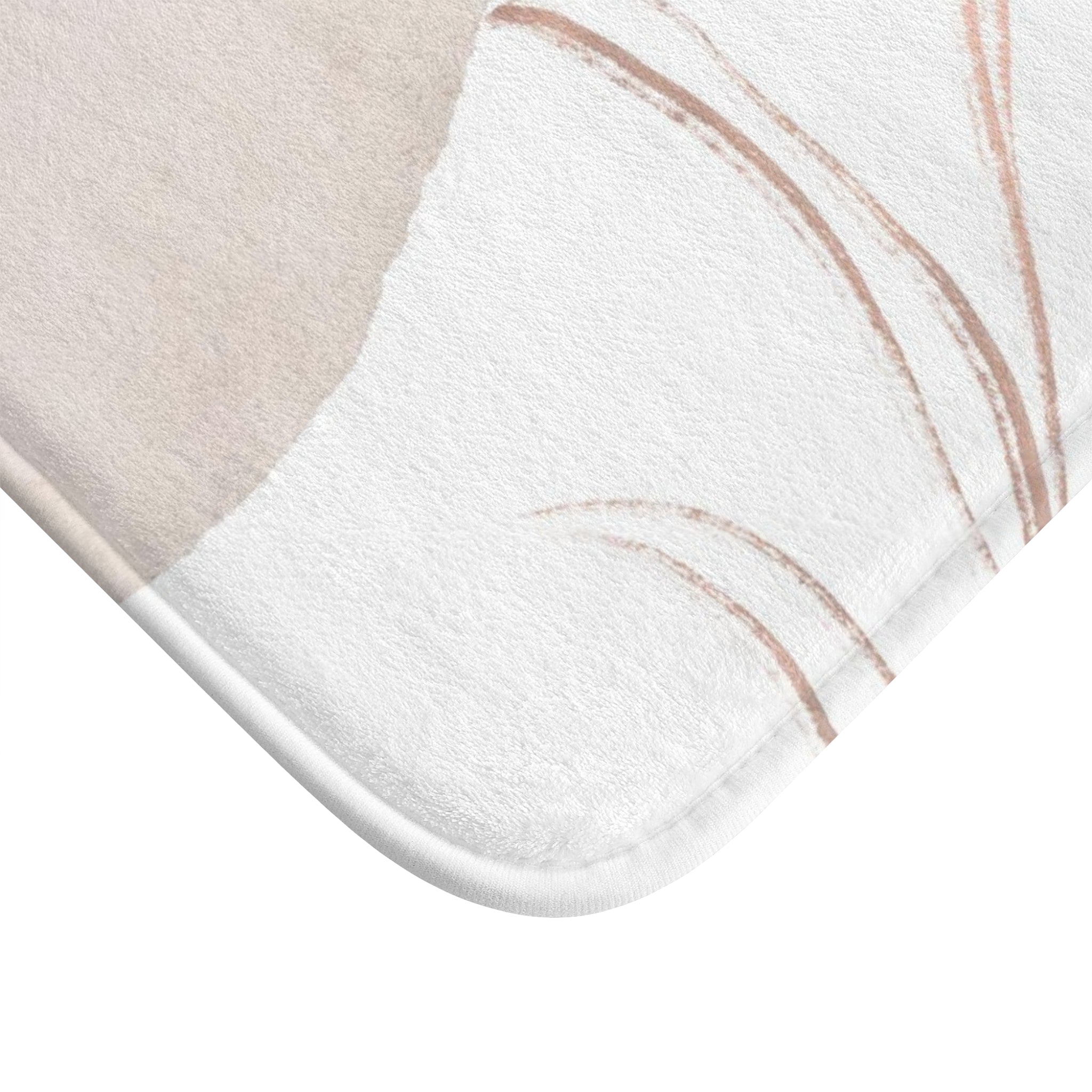 Boho Abstract Bath, Kitchen Mat, Rug | White Blush Pink