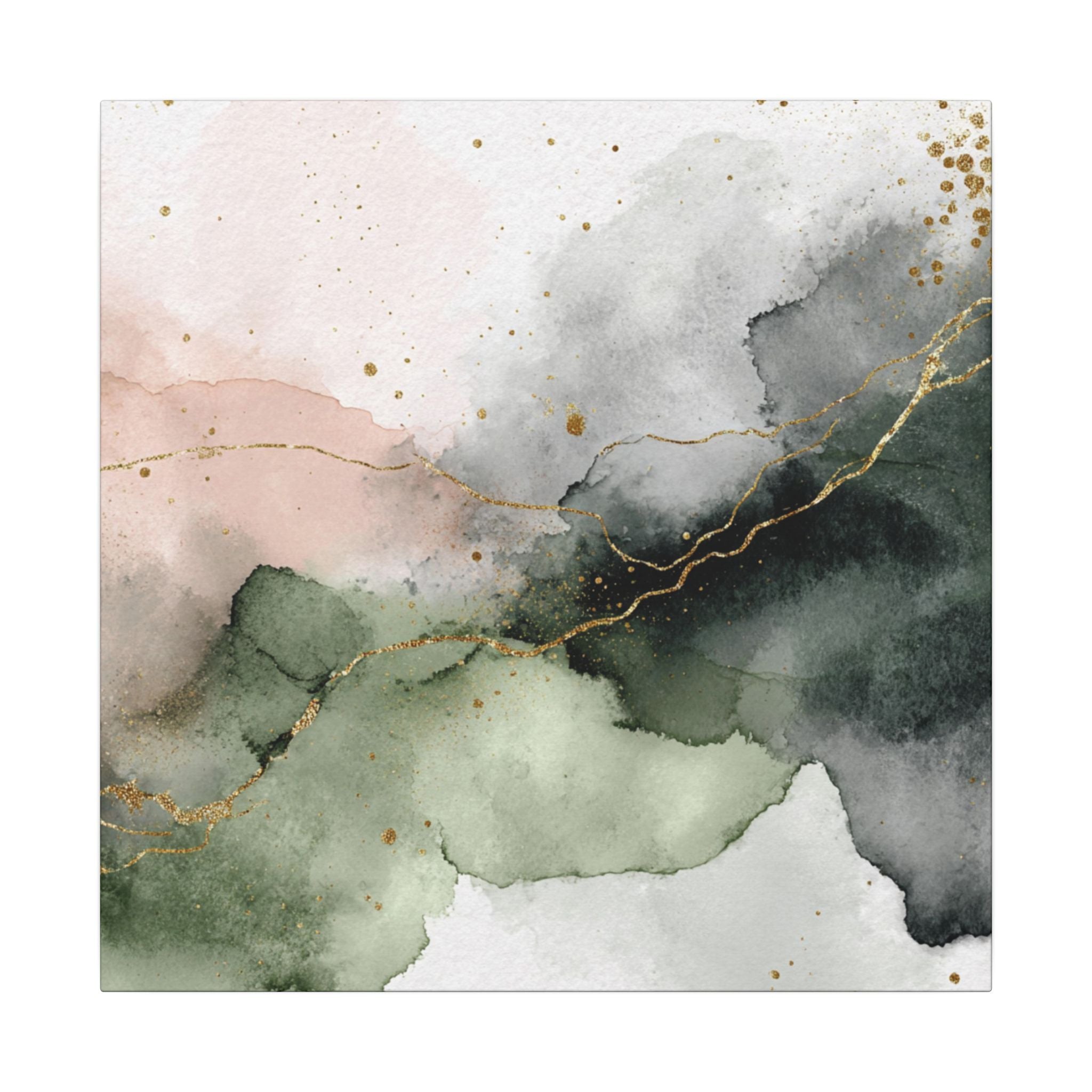 Abstract Neutral Wall Art Print | Boho Earthy Home Decor | Green, Blush Pink Modern Organic Art