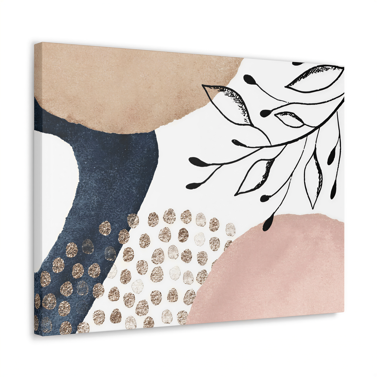 Abstract Wall Canvas Print Hygge Blush Pink in a home office