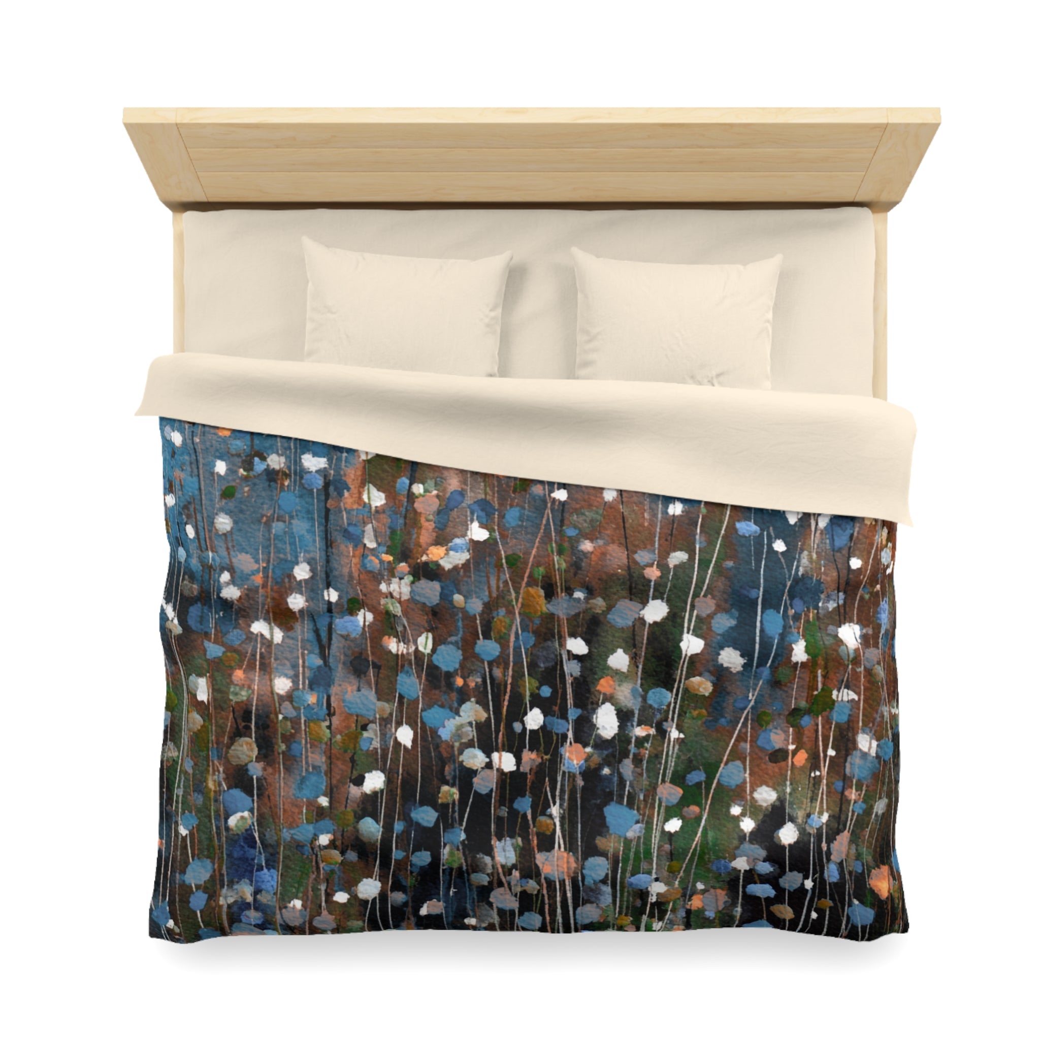 Floral Duvet, Pillow Cover | Grey Blue Bedroom Decor