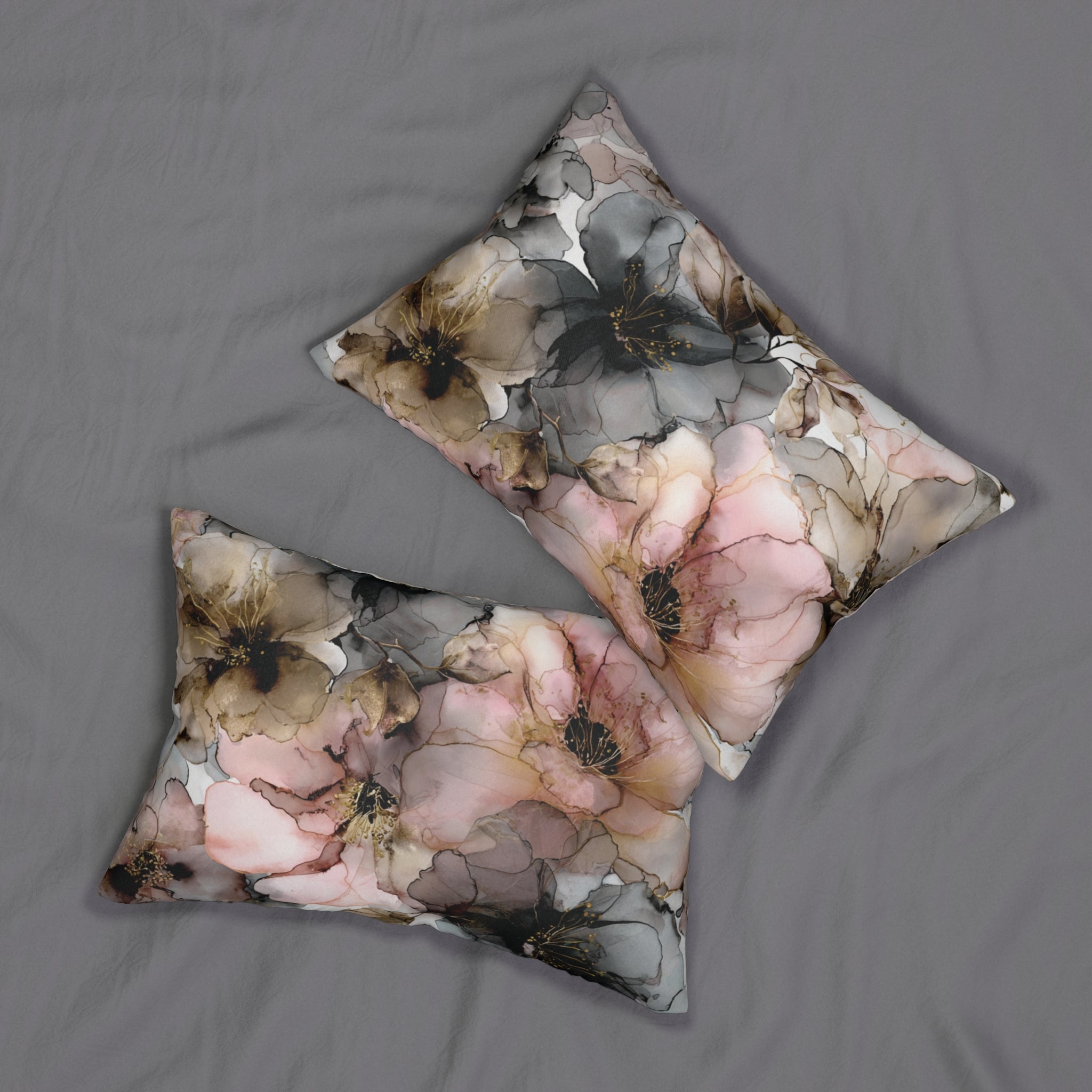 Watercolor Floral Farmhouse Lumbar Pillow