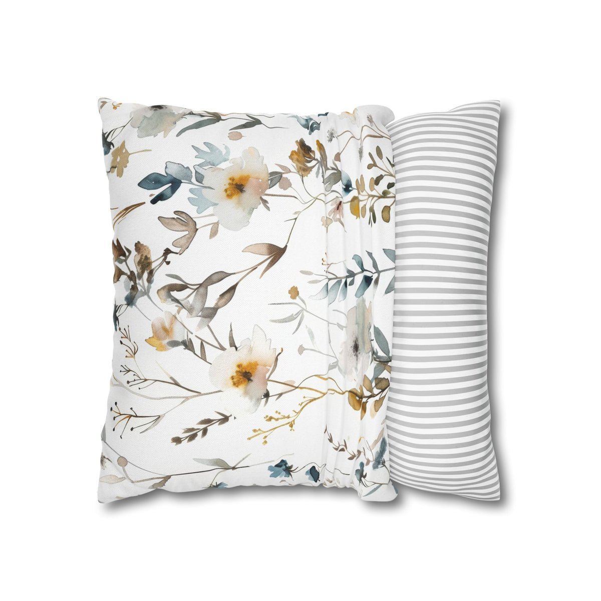 Dusty Blue Sage Wildflower Pillow Cover