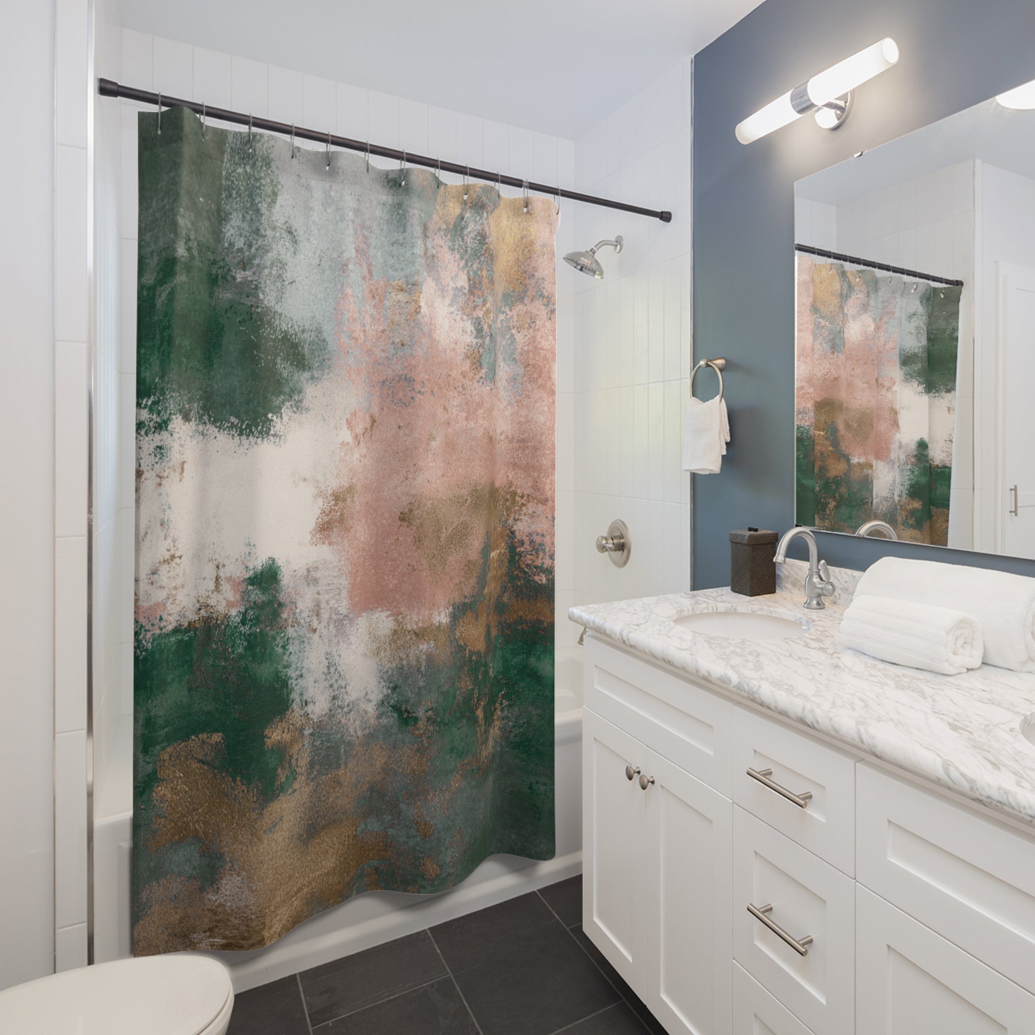 Aesthetic Shower Curtain | Rustic Abstract Art