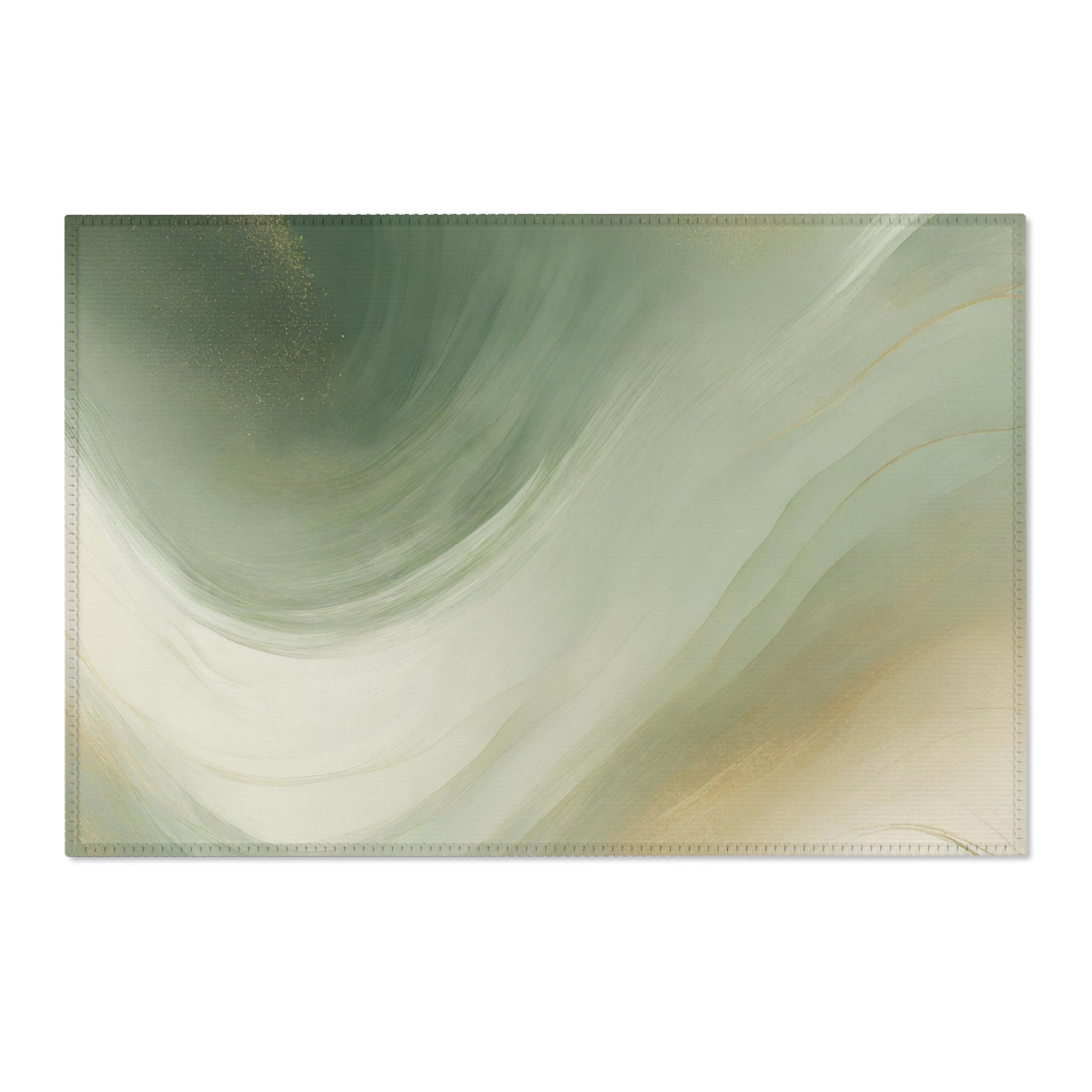 Abstract Area Rug, Carpet | Sage Green, Beige Ombre