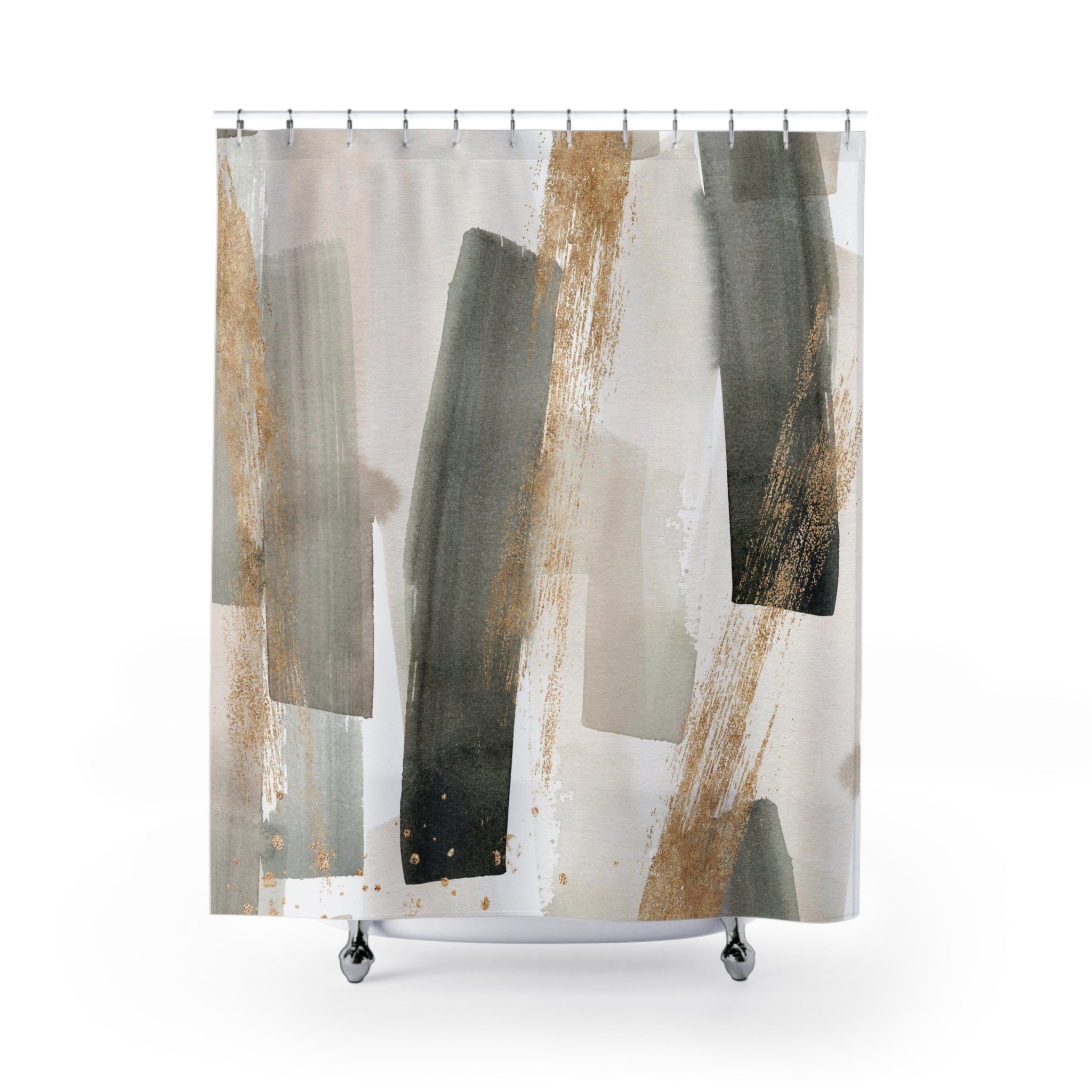 modern boho fabric shower curtain