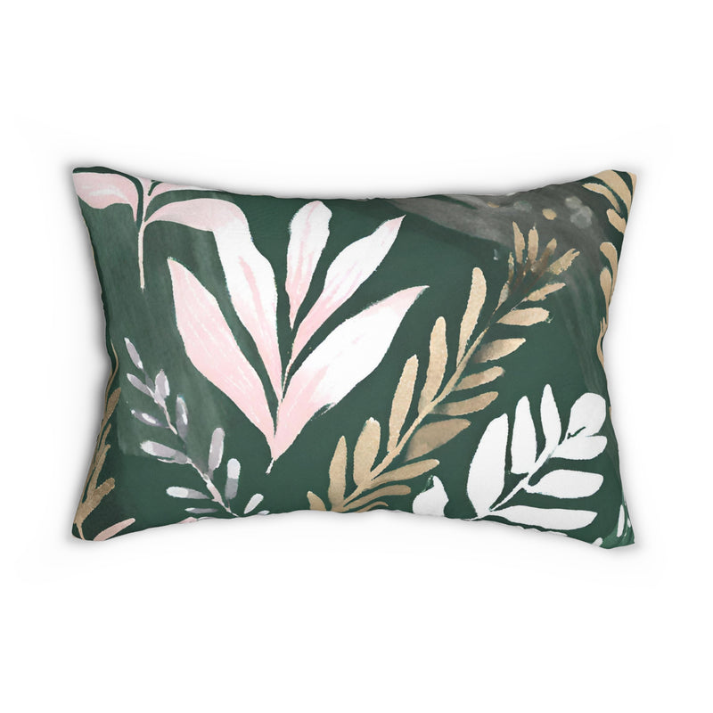 Boho Floral Lumbar Pillow | Sage Green, Beige Pink