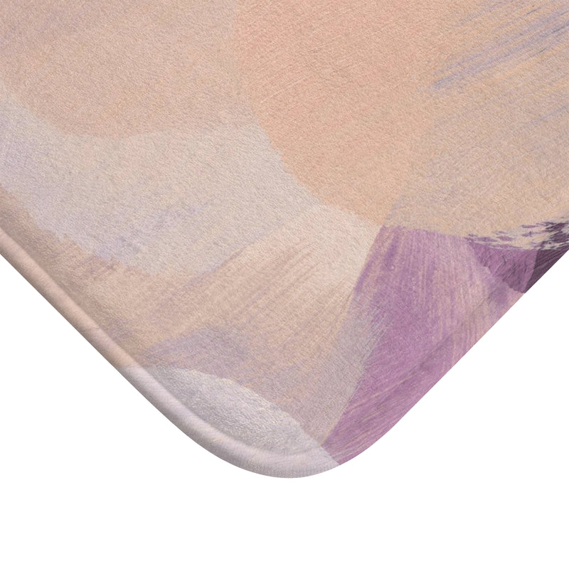 Abstract Bath Mat, Kitchen Mat | Beige Purple