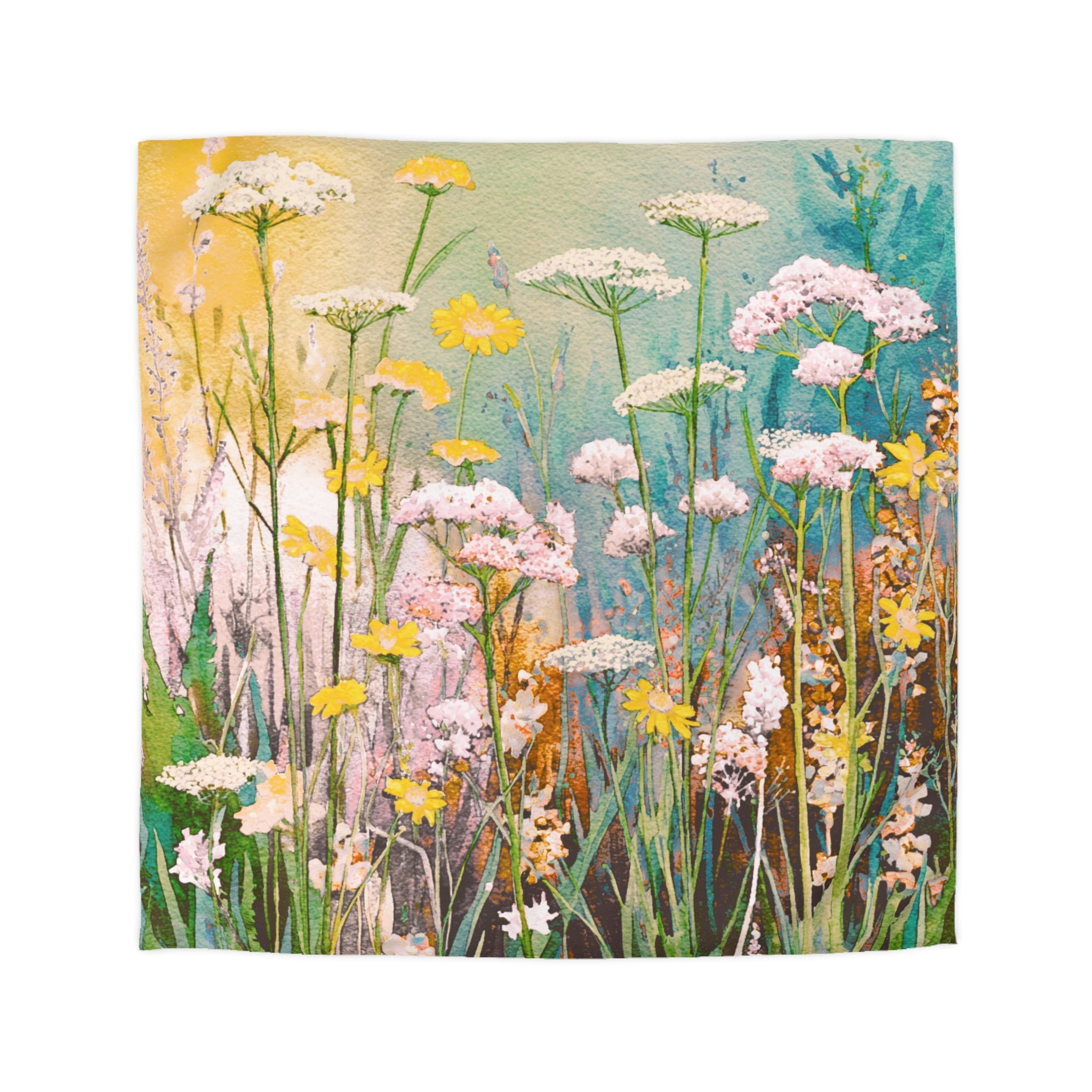 Floral Duvet, Pillow Cover | Yellow Green Bedroom Decor