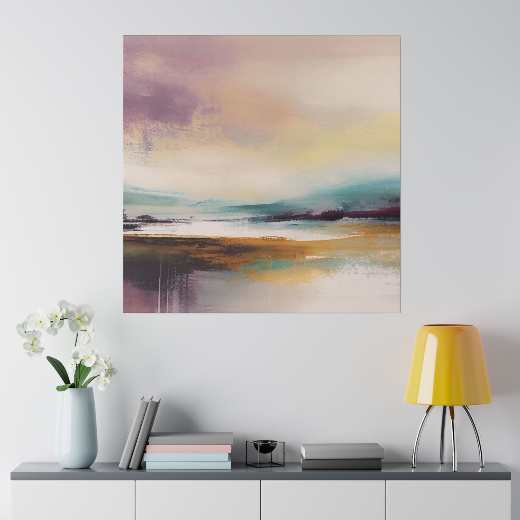 Canvas Wall Art | Earthy Beige Lavender Purple Wall Artwork