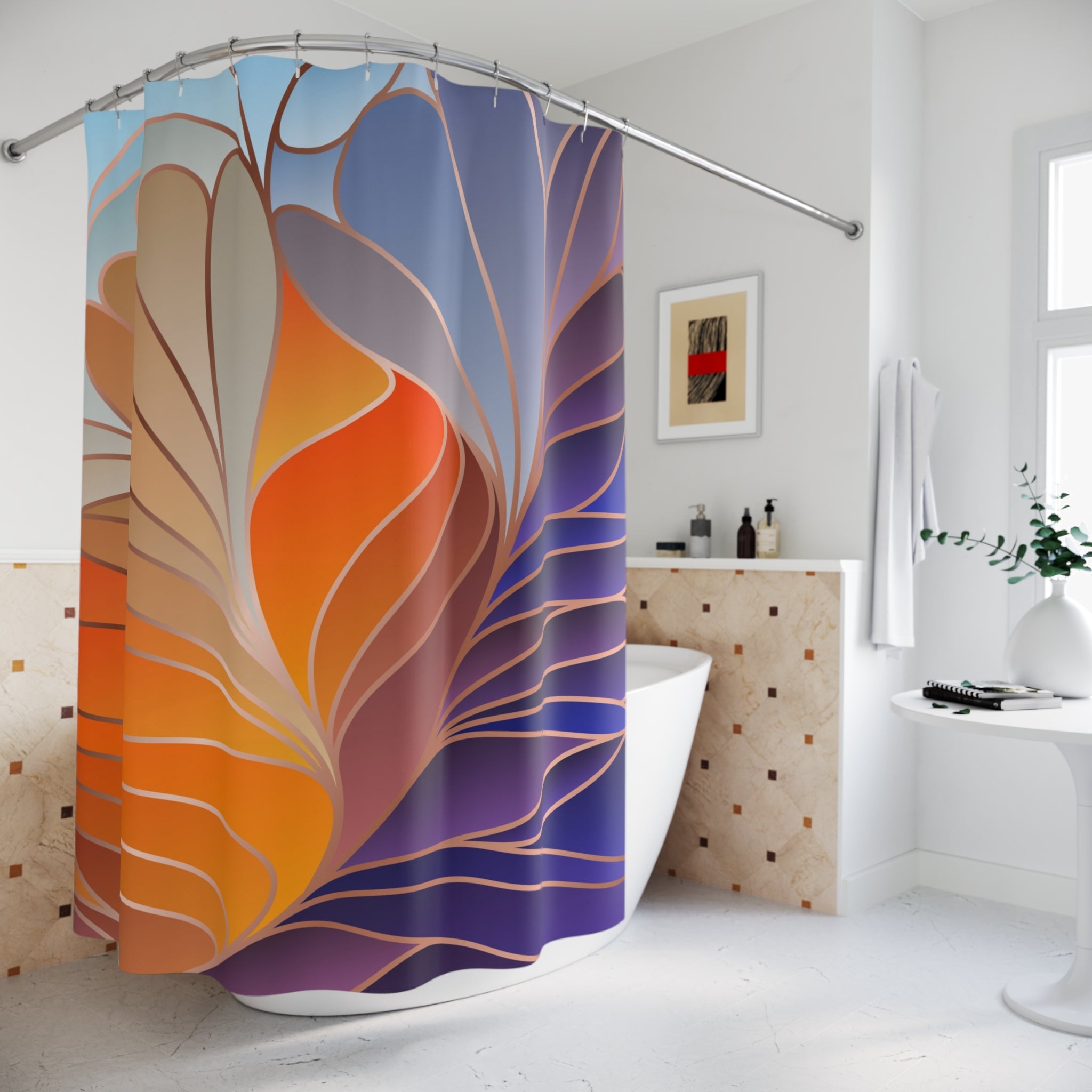 Art Nouveau Shower Curtain | Colorful Fabric Curtain