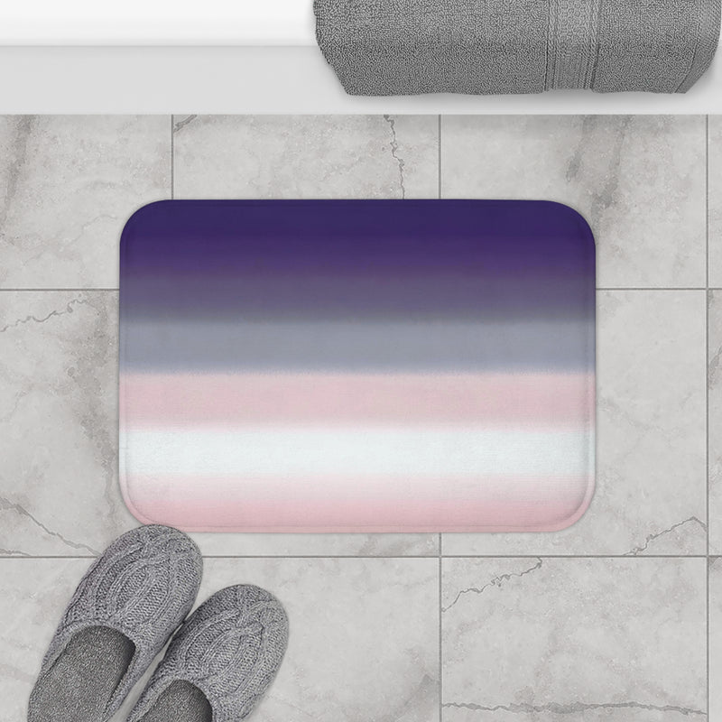 Abstract Bath Mat, Kitchen Mat | Lavender Purple, Blush Pink