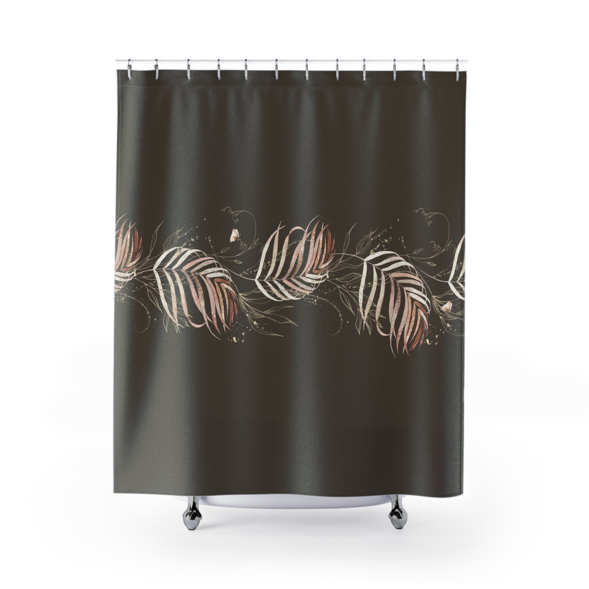 modern boho fabric shower curtain