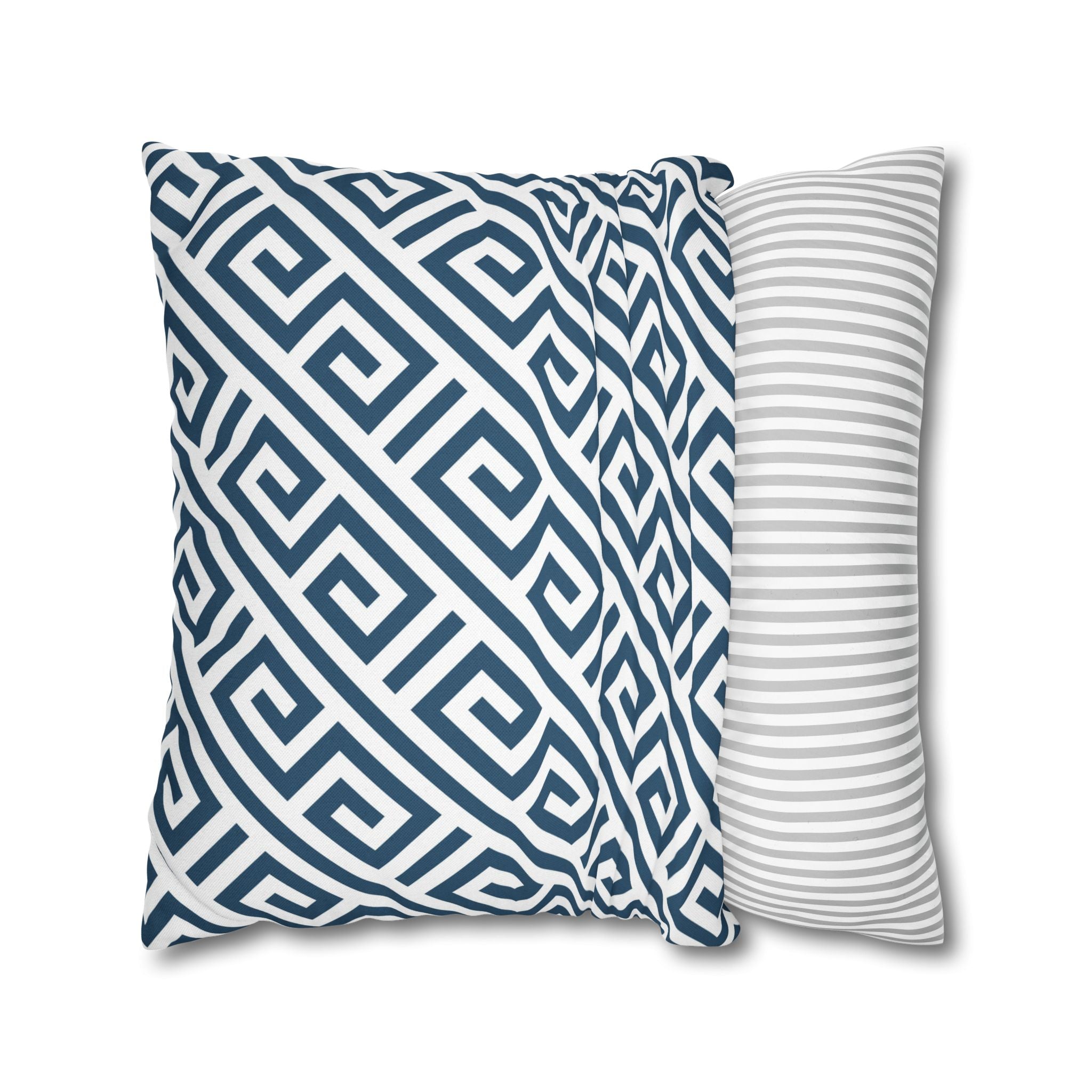 Geometric Pillow Cover | Japanese Navy Blue White Pillowcase