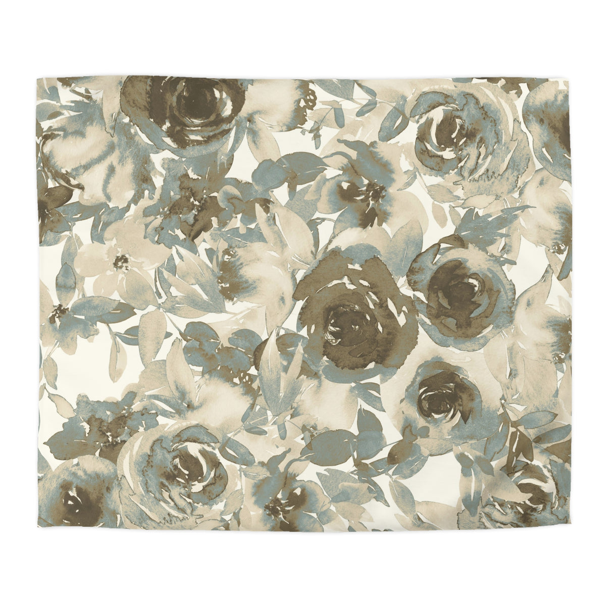 a floral pattern with various shades of brown and gray, including roses and leaves, creating a visually appealing and intricate design.