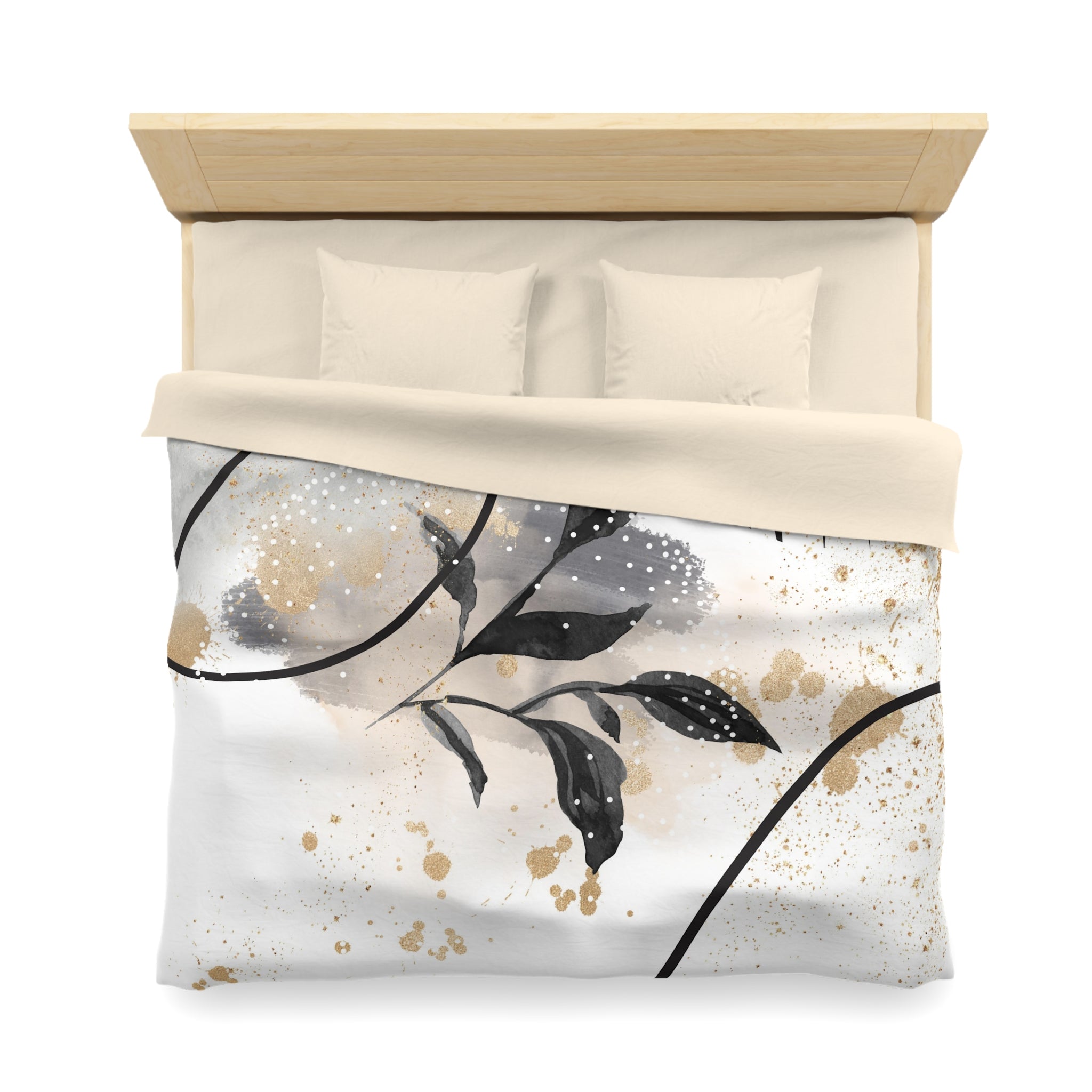 Abstract Leaves Duvet Cover | White Grey Black | Bedding Sets