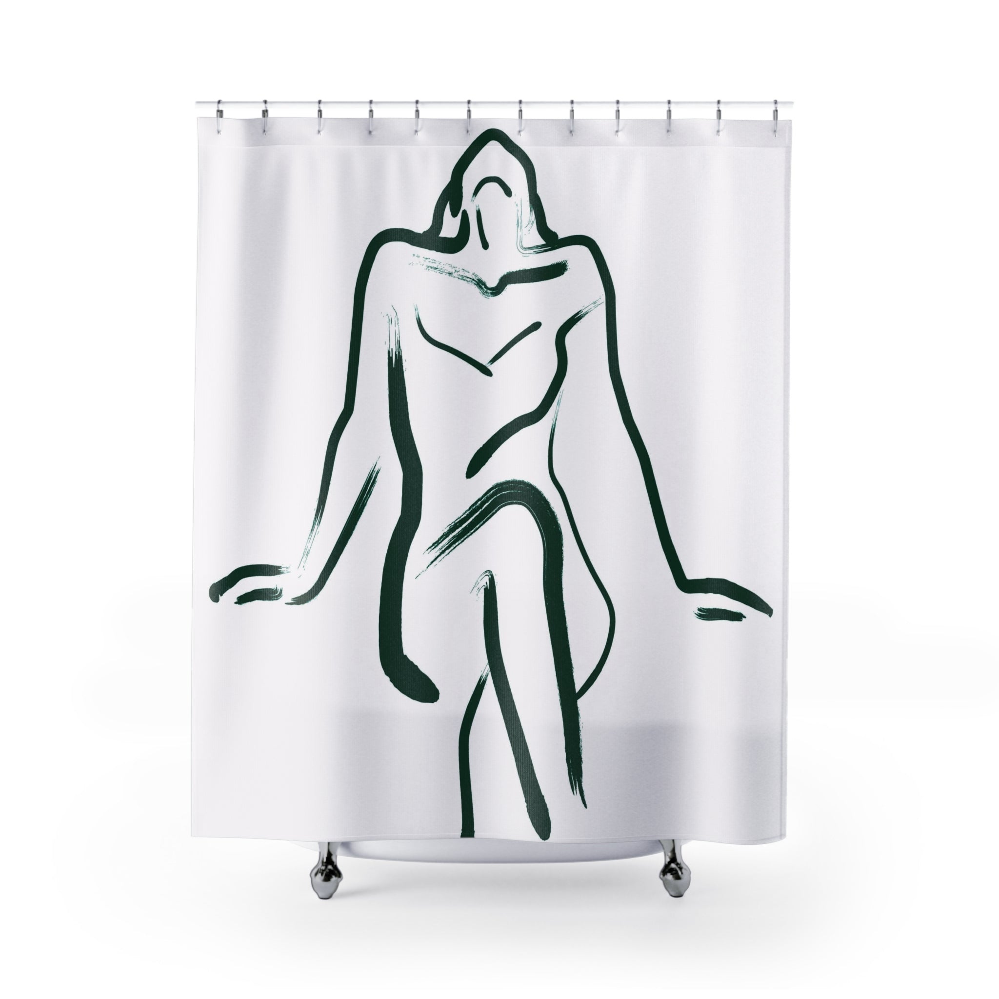 modern boho fabric shower curtain