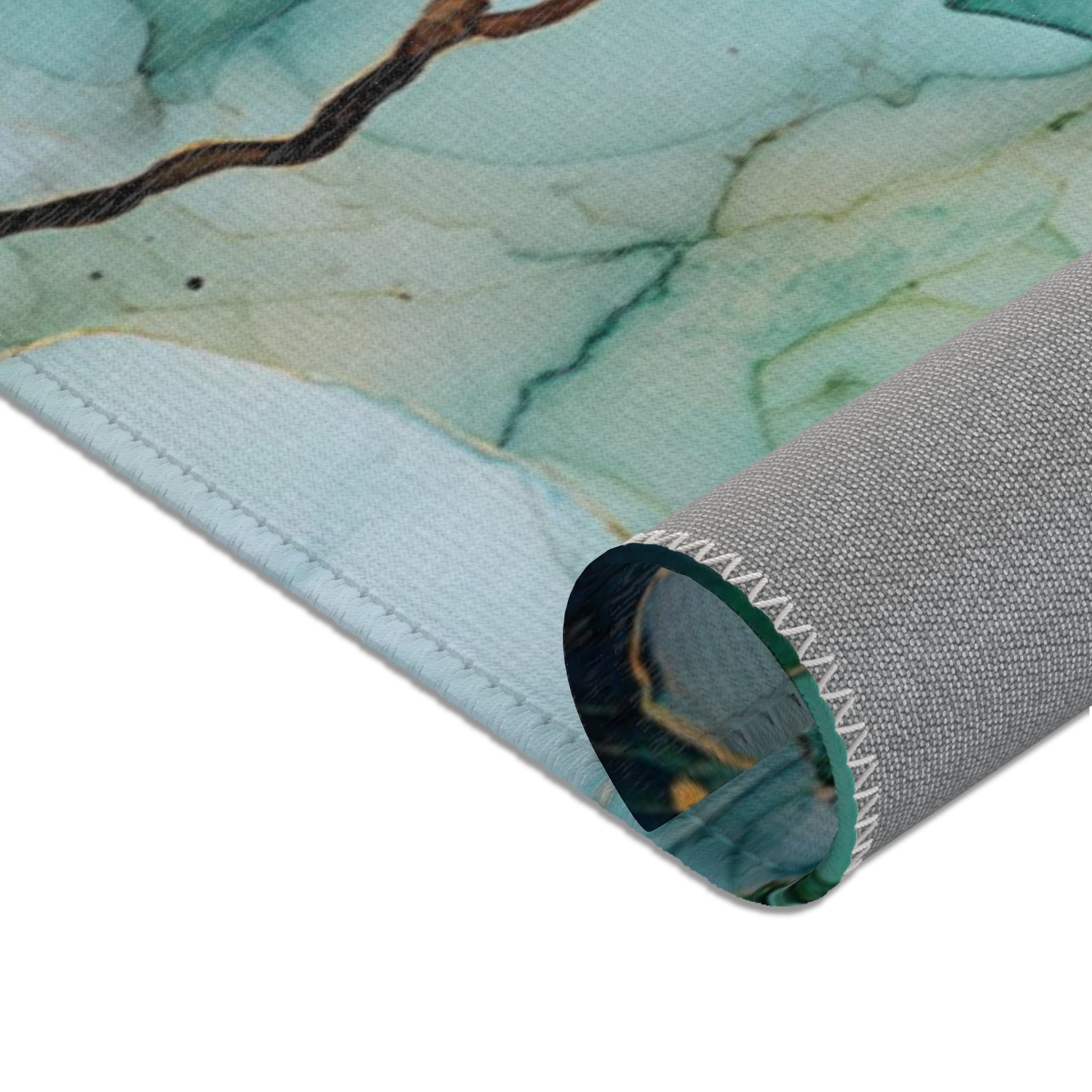 Abstract Area Rug | Floral Green Watercolor Artsy Rug