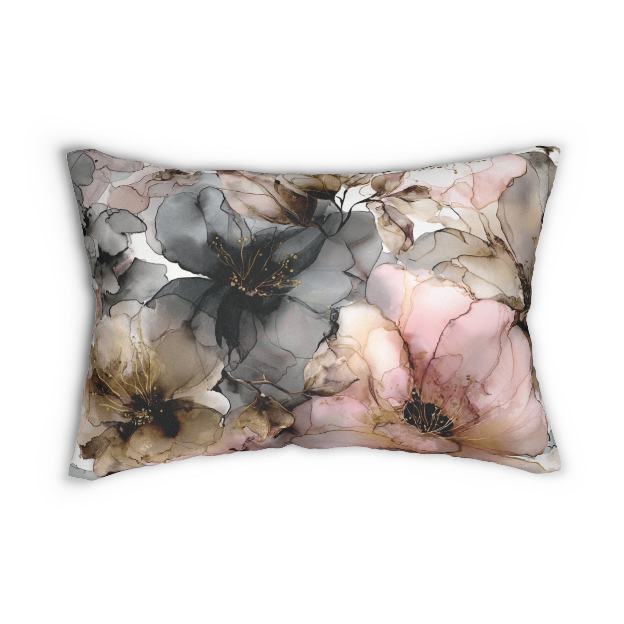 Watercolor Floral Farmhouse Lumbar Pillow
