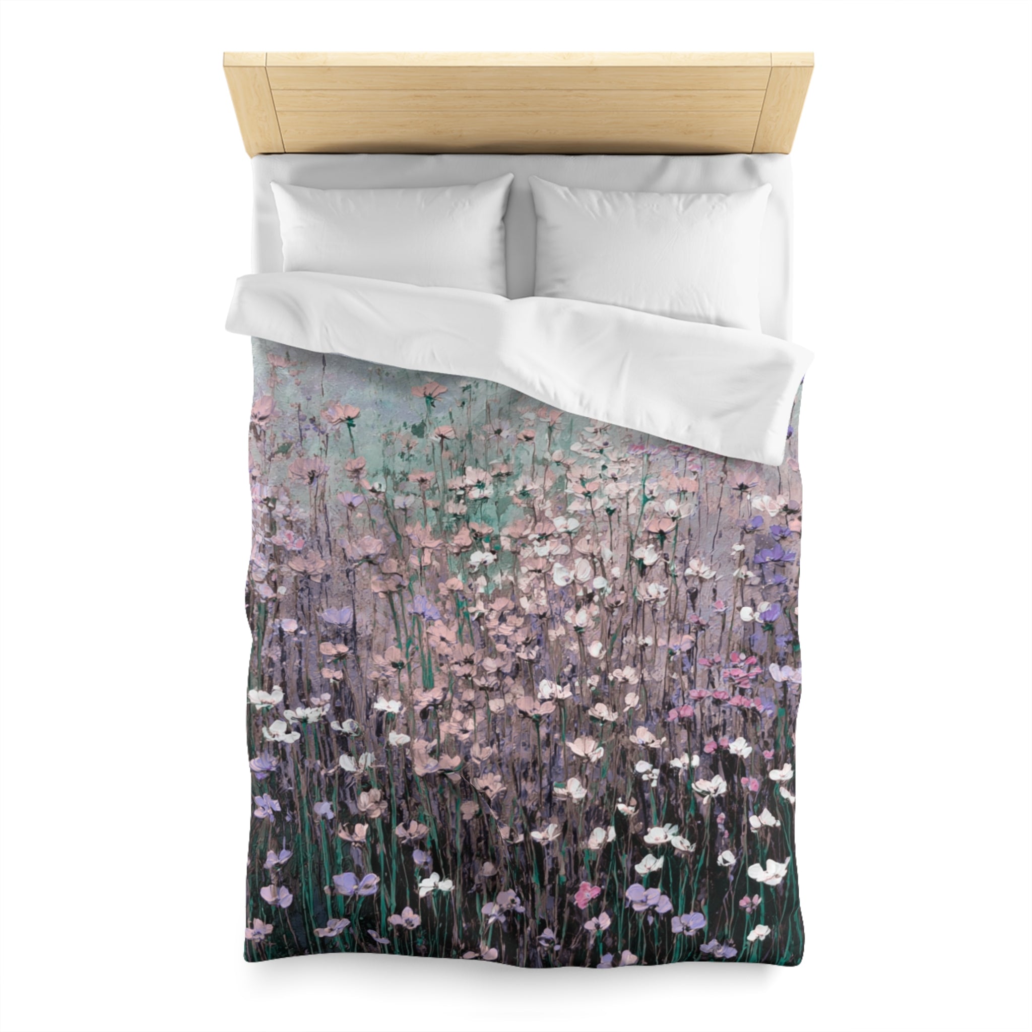 Floral Duvet, Pillow Cover | Lilac Grey Bedroom Decor