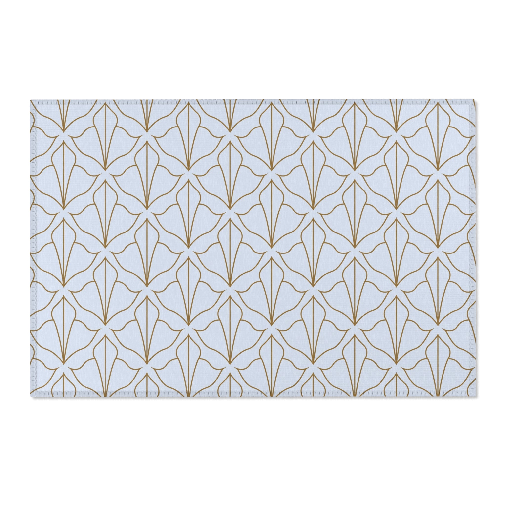 Art Deco Area Rug | Geometric Pale Blue, Beige Rug