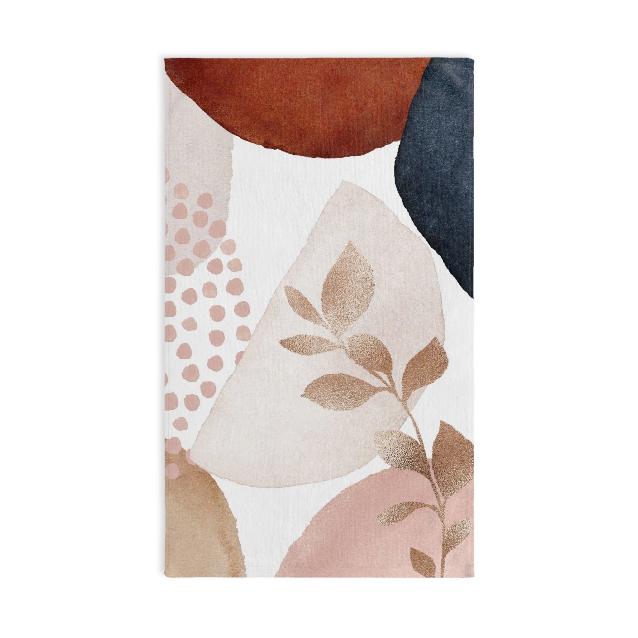 Abstract Kitchen, Bath Hand Towel | Blush Pink, White, Beige, Navy Towel