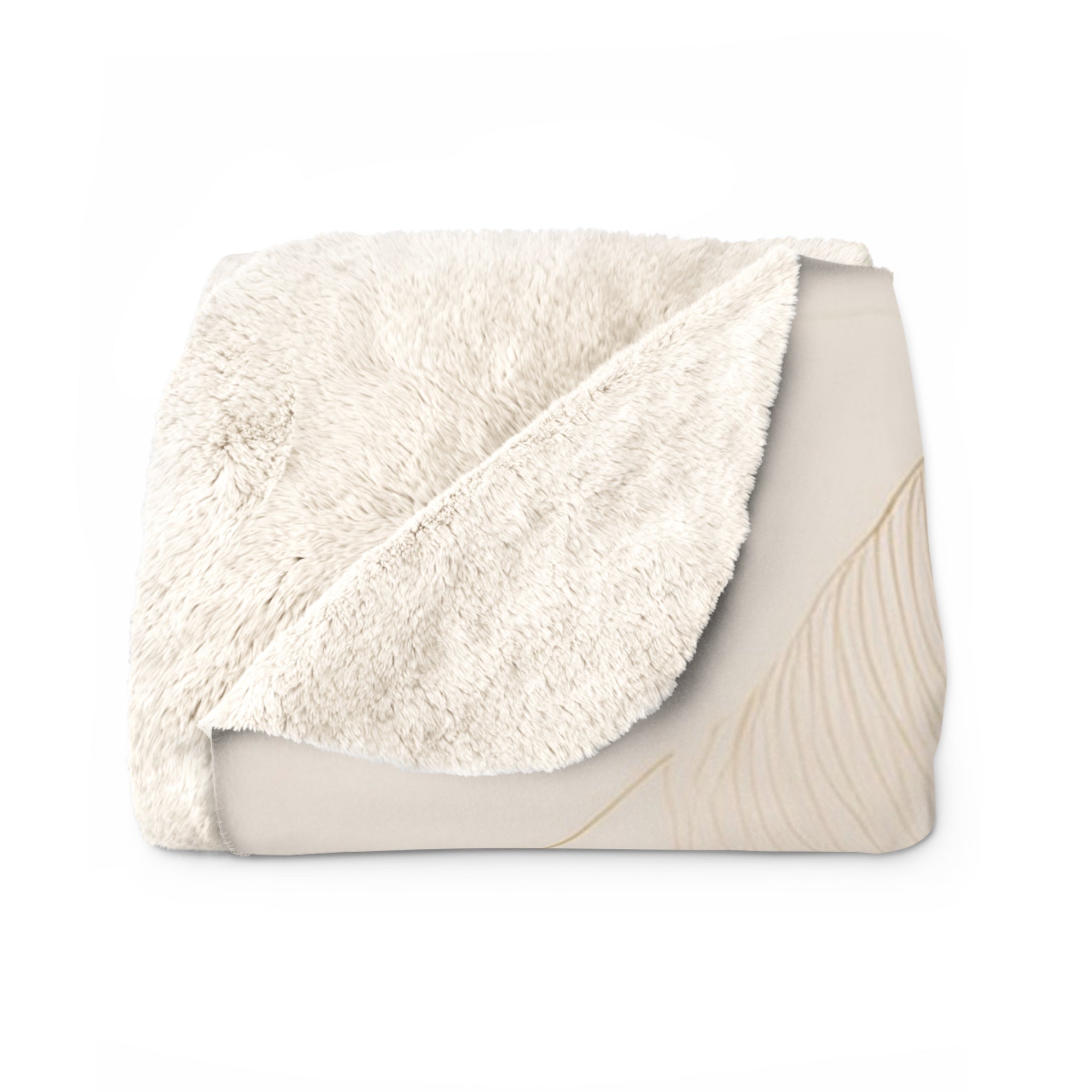 Floral Throw Blanket | Beige Brown Gold Leaves