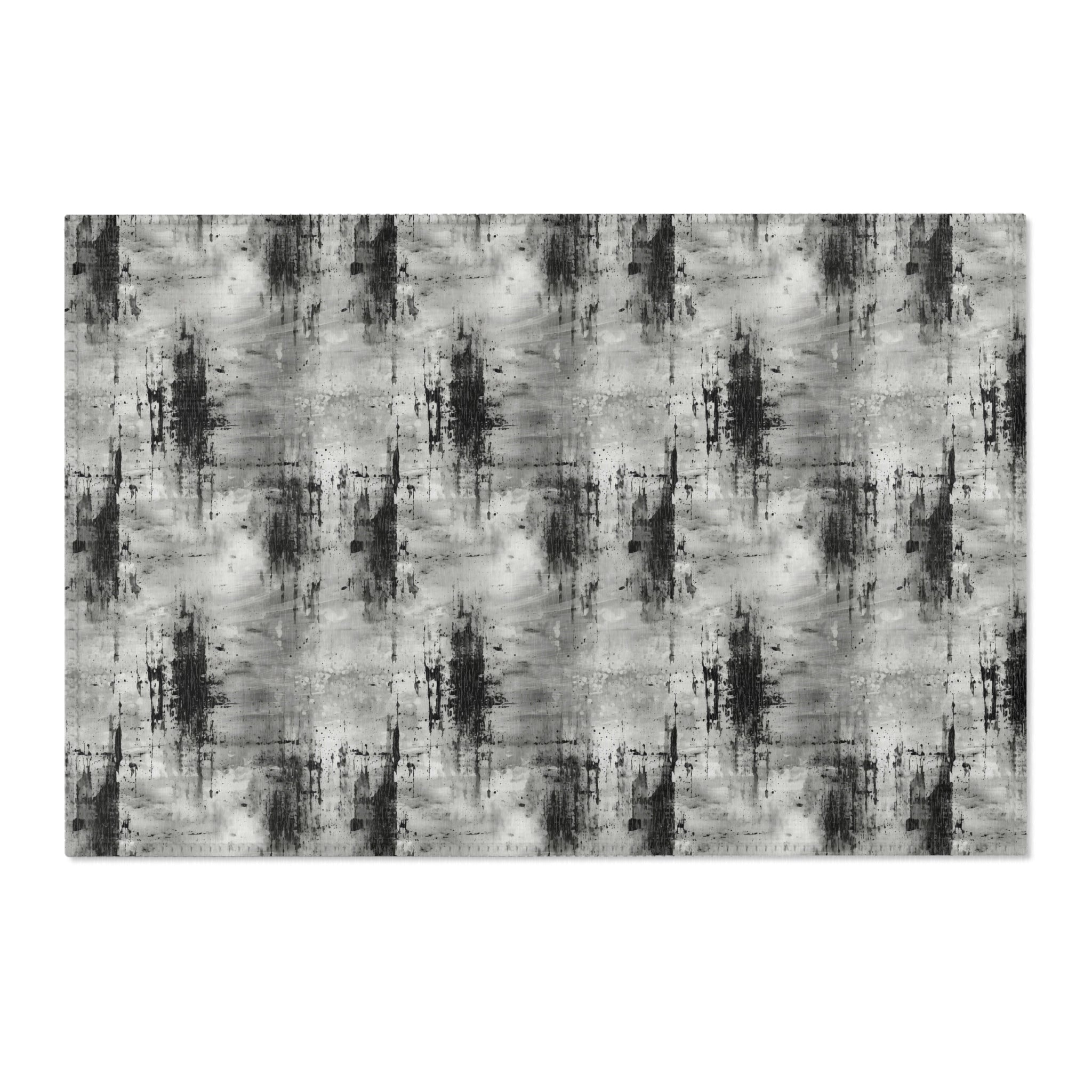 Abstract Ombre Area Rug | Grey Black Watercolor Artsy Rug