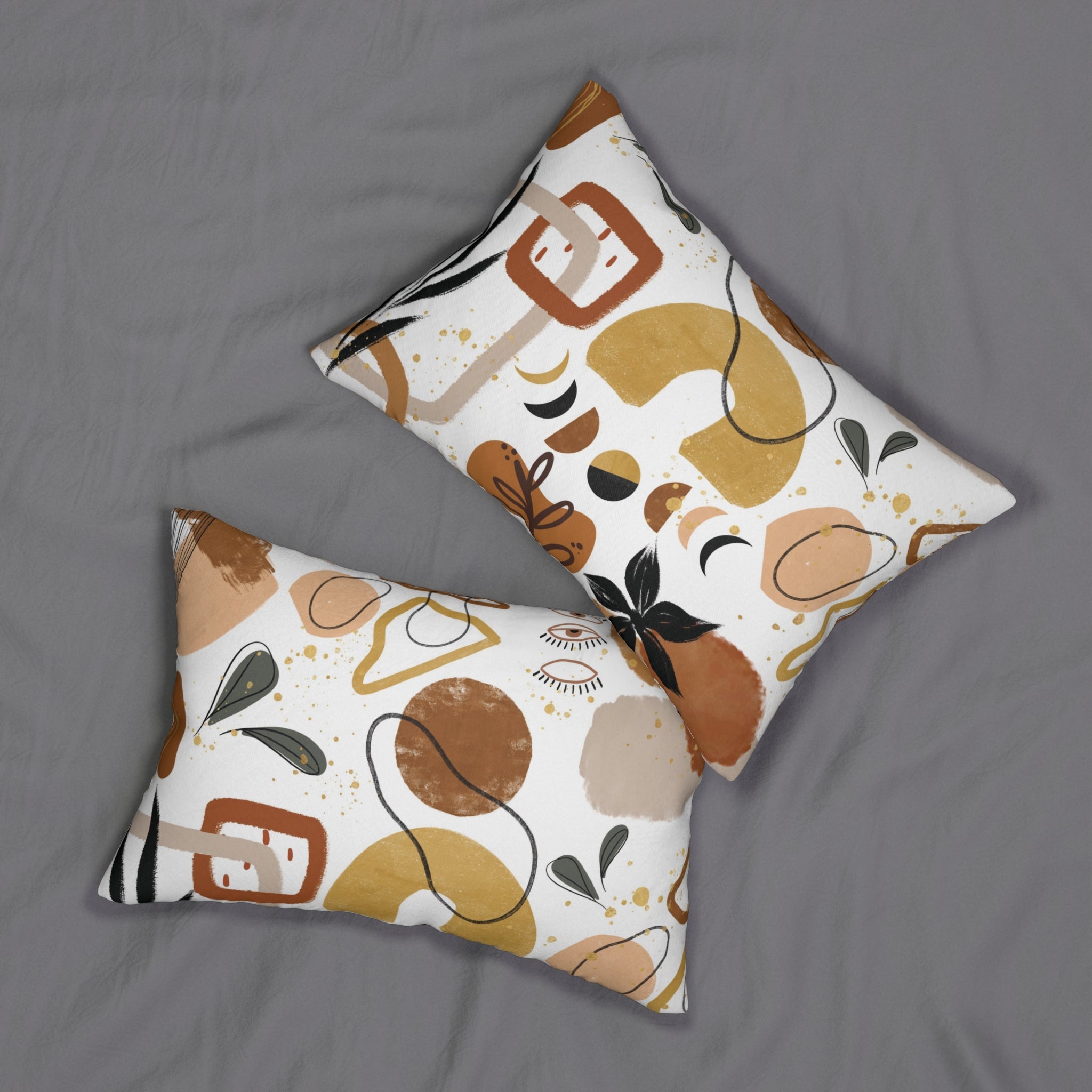 Bohemian Lumbar Pillow | Desert Nature Terracotta White Brown