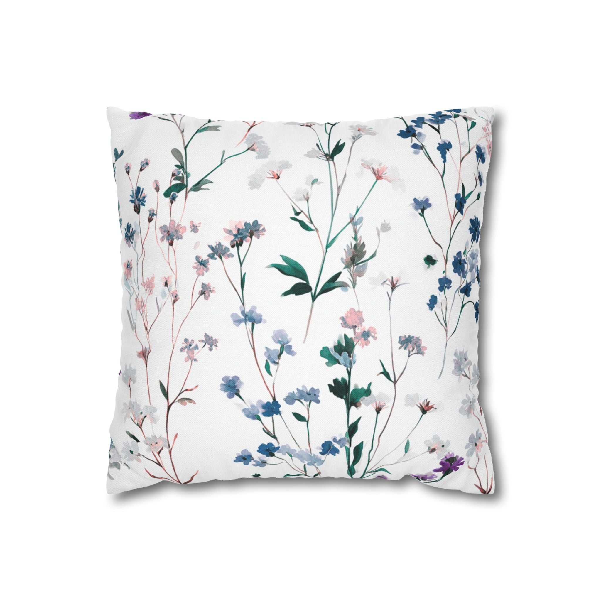 Floral Pillow Cover | Green Blush Watercolor Pillowcase