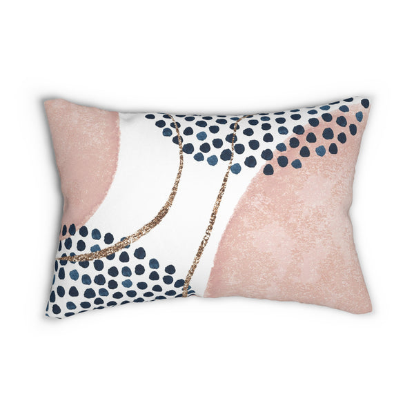 Abstract Lumbar Pillow | Blush Pink, White Black