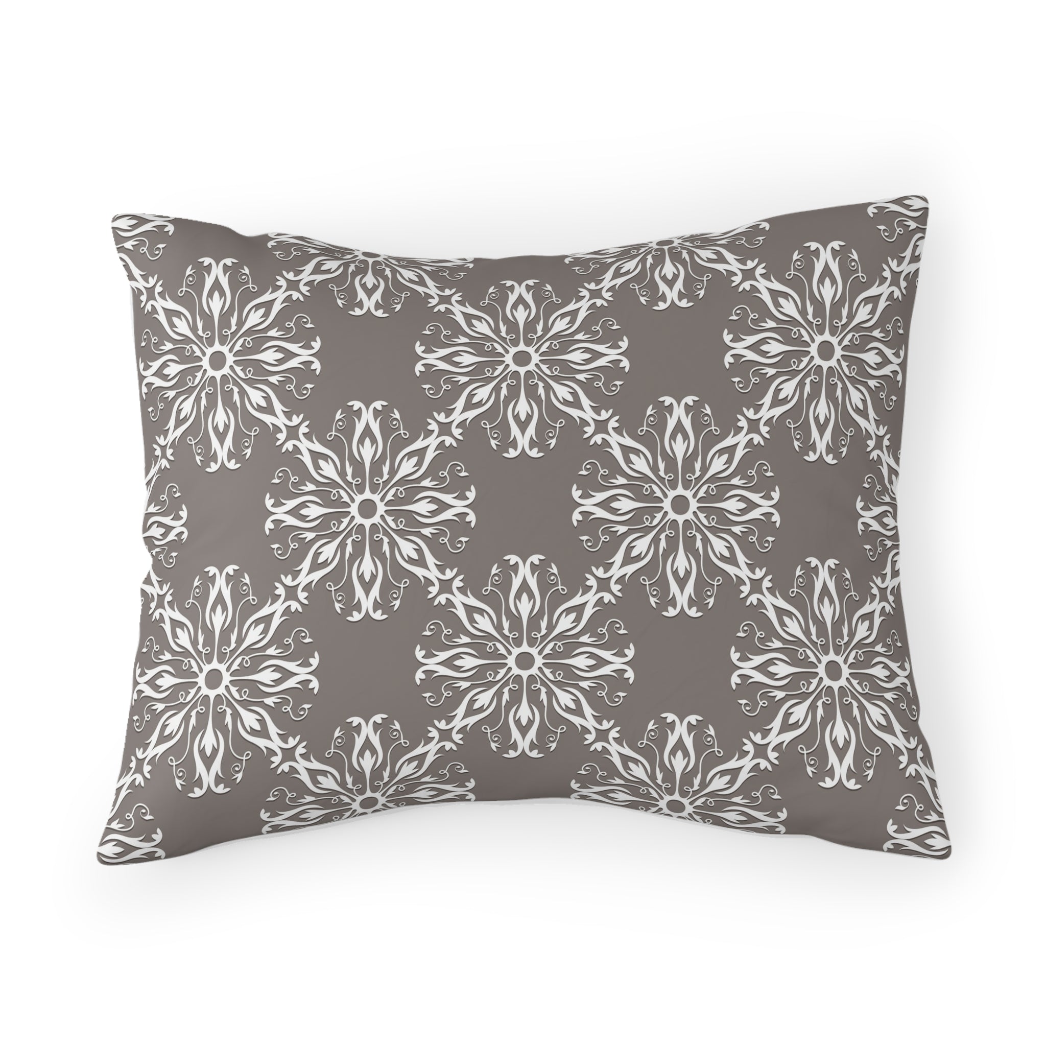 Retro Bedding Pillow Sham | Vintage Art Deco, Nouveau Grey White