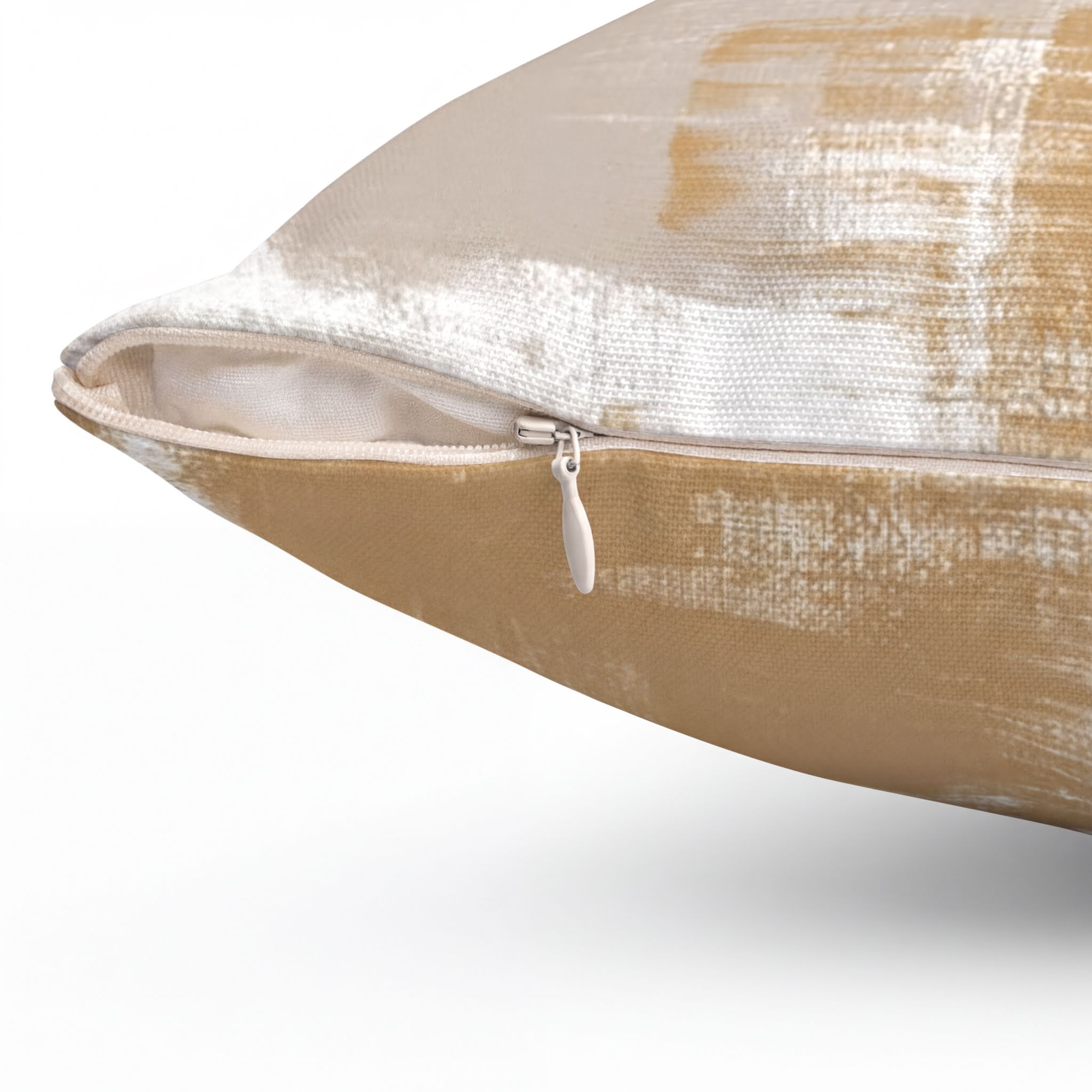 Abstract Boho Pillow Cover White Beige Rust Brown
