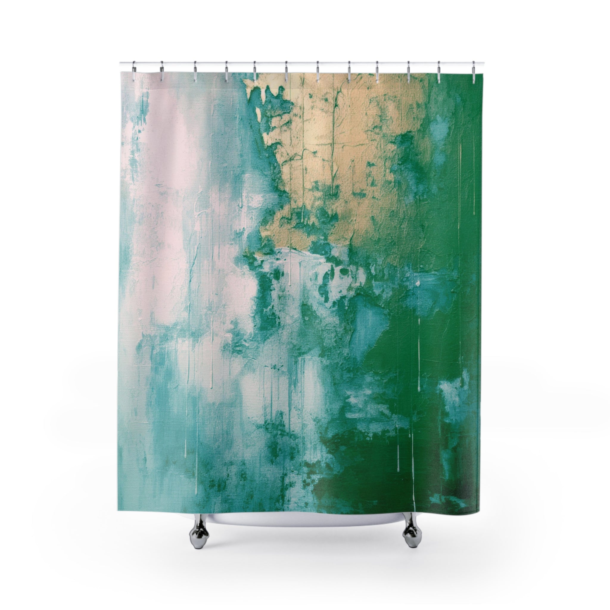 modern boho fabric shower curtain