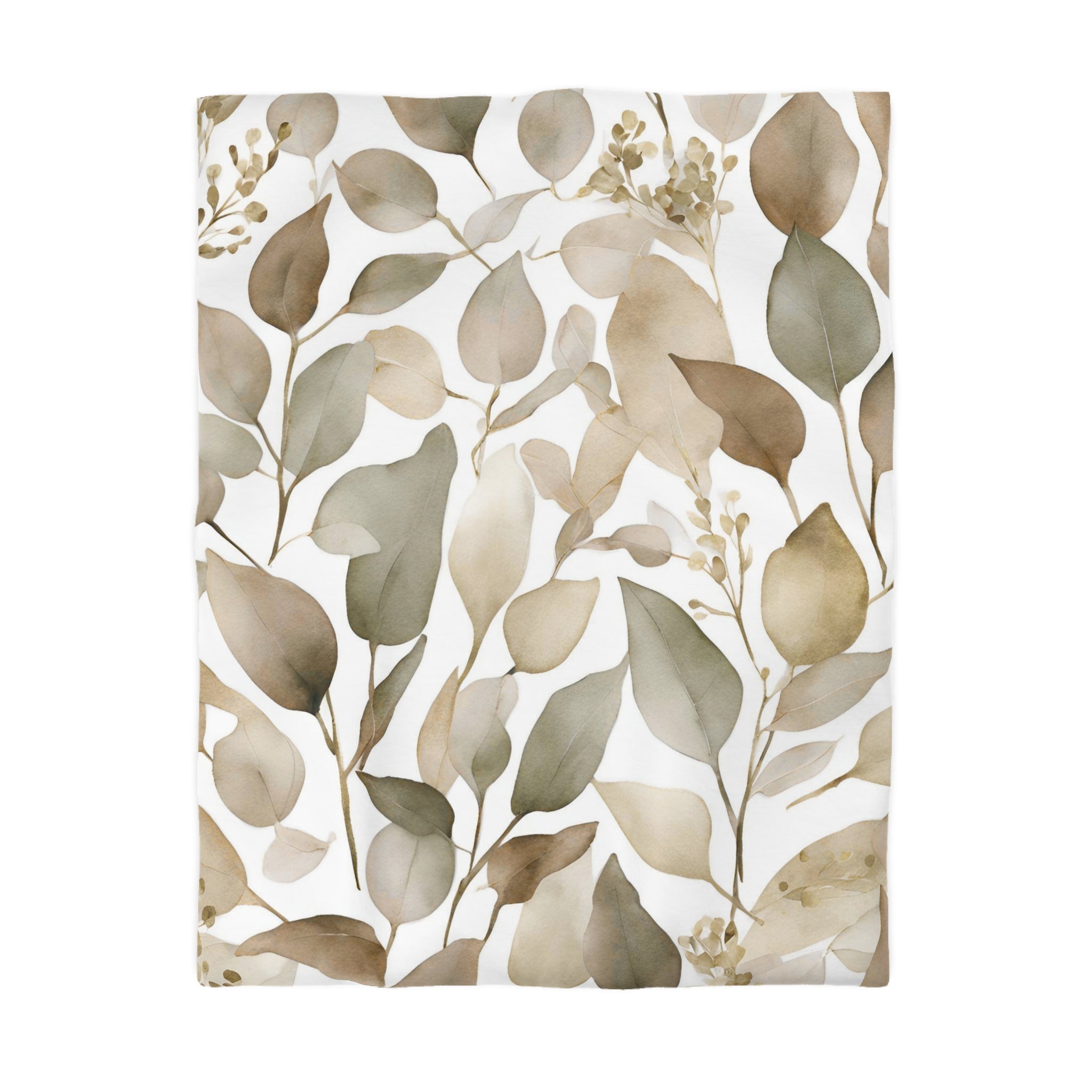 Floral Duvet, Pillow Cover | White Beige Earthy Nature Bedroom Decor